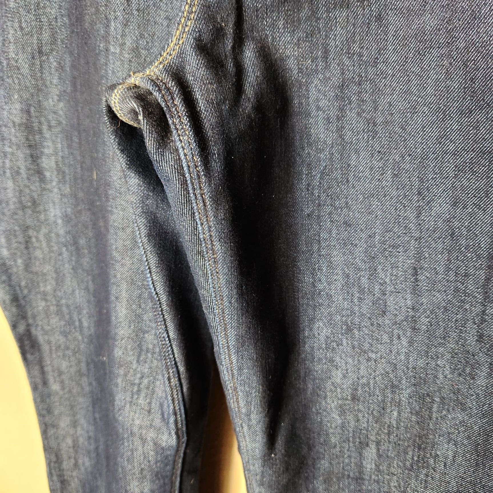 Lands' End VINTAGE Lands End Womens Jeans Dark Wash Straight Mid Rise 14 NWOT Blue Cotton Blend Denim 5-Pocket Womens Jeans 14 Womens Size 36" / US 14 / IT 50 - 4 Thumbnail