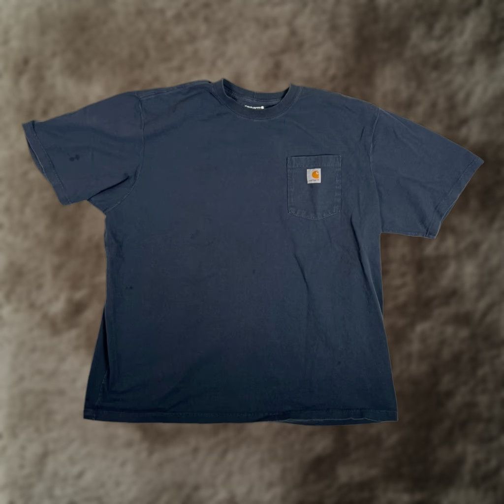 Carhartt VINTAGE Carhartt T-Shirt Blue Gray Pocket Tee 2XL Loose Fit 90s Grunge K87 Men’s Short Sleeve Crew Neck Shirt Classic Work Size US XXL / EU 58 / 5 - 1 Thumbnail