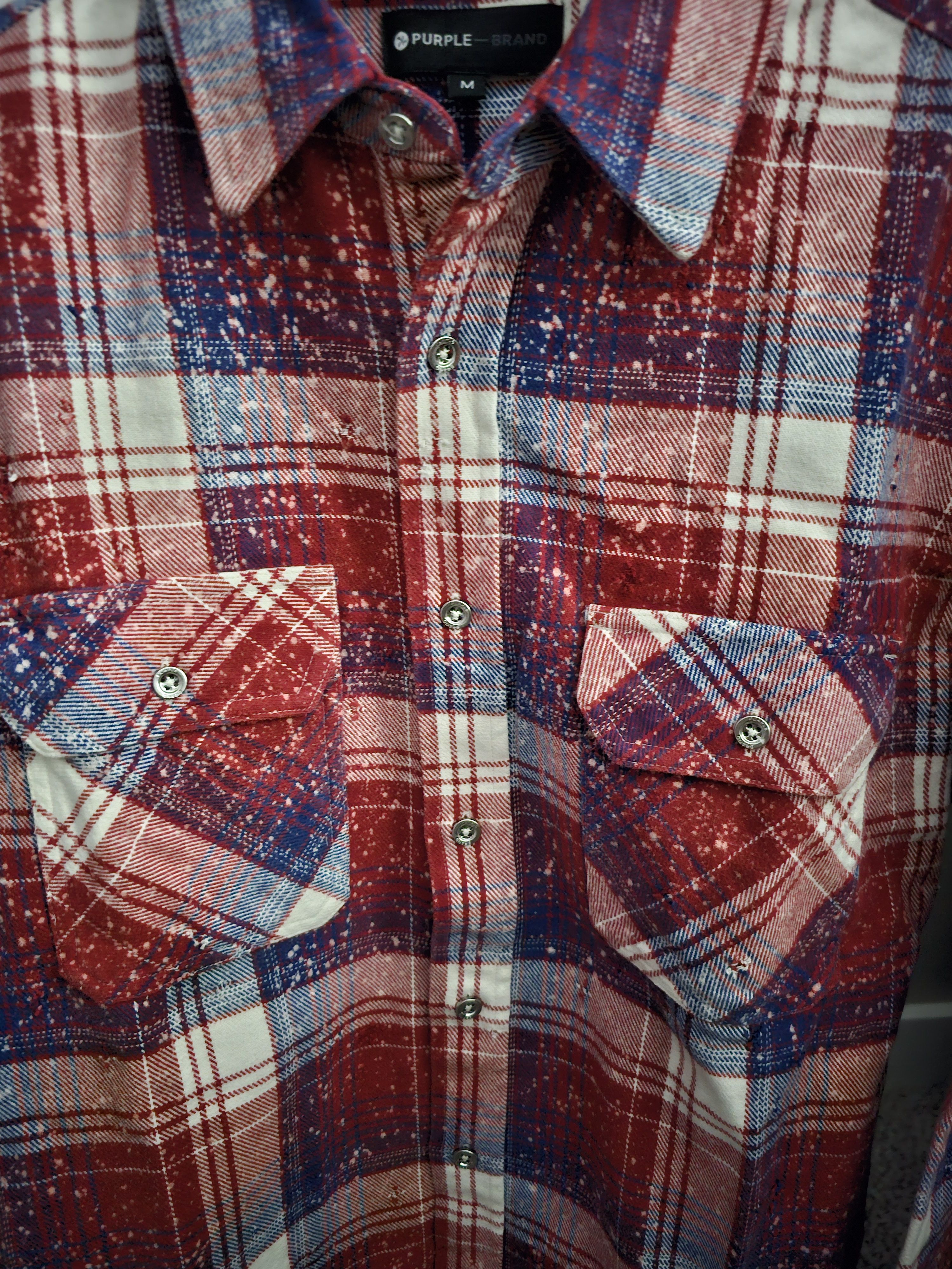 Purple Brand Purple Brand Long Sleeve Logo Flannel Buttondown Shirt Size US M / EU 48-50 / 2 - 4 Thumbnail