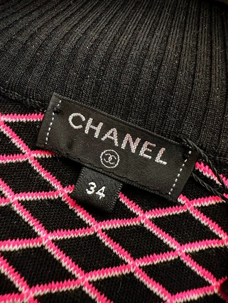 Chanel Chanel Pink with white letter logo wool zipper jacket Size XXS / US 00 / IT 34 - 6 Thumbnail