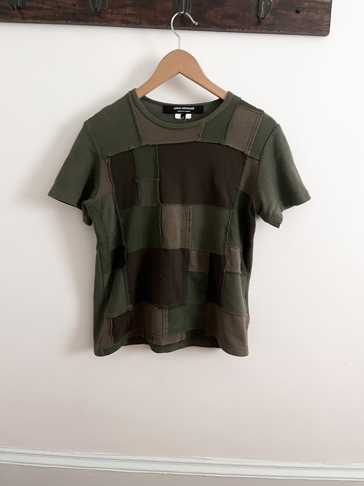 image of Comme Des Garcons Ad2006 Patchwork Tee in Green, Men's (Size Small)
