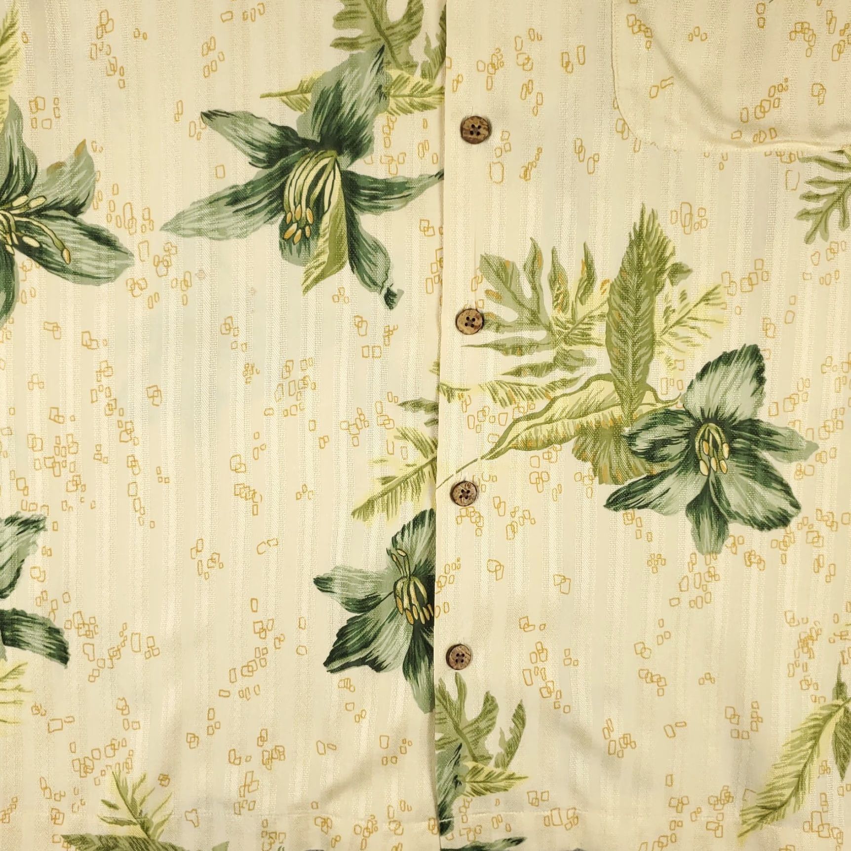 Tommy Bahama VINTAGE Tommy Bahama Silk Hawaiian Shirt Mens Medium Short Sleeve Ivory Floral Tropical Size US M / EU 48-50 / 2 - 3 Thumbnail
