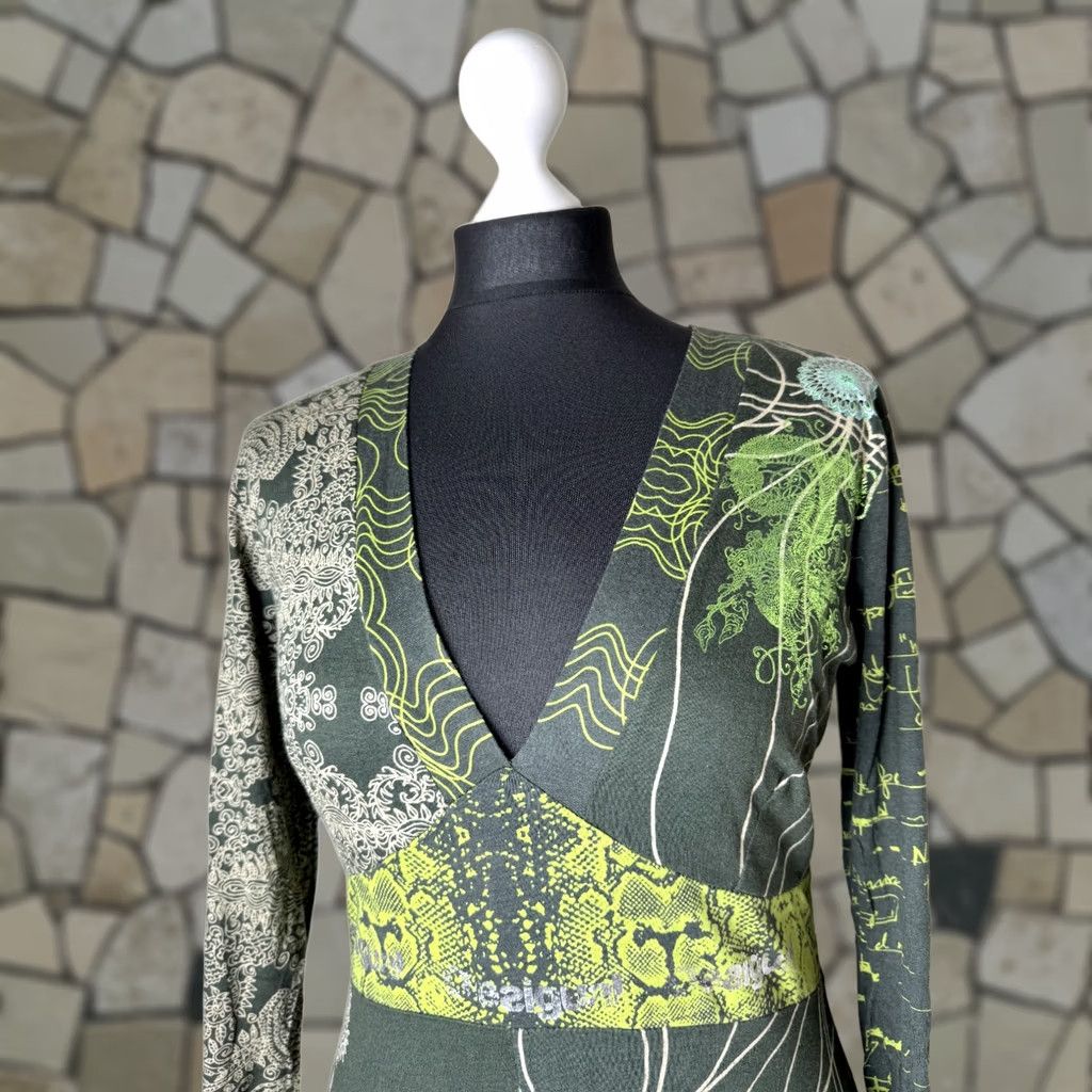 Desigual Desigual Dress TibEt Green Women L A-Line Knee Length XS?? Size L / US 10 / IT 46 - 1 Thumbnail