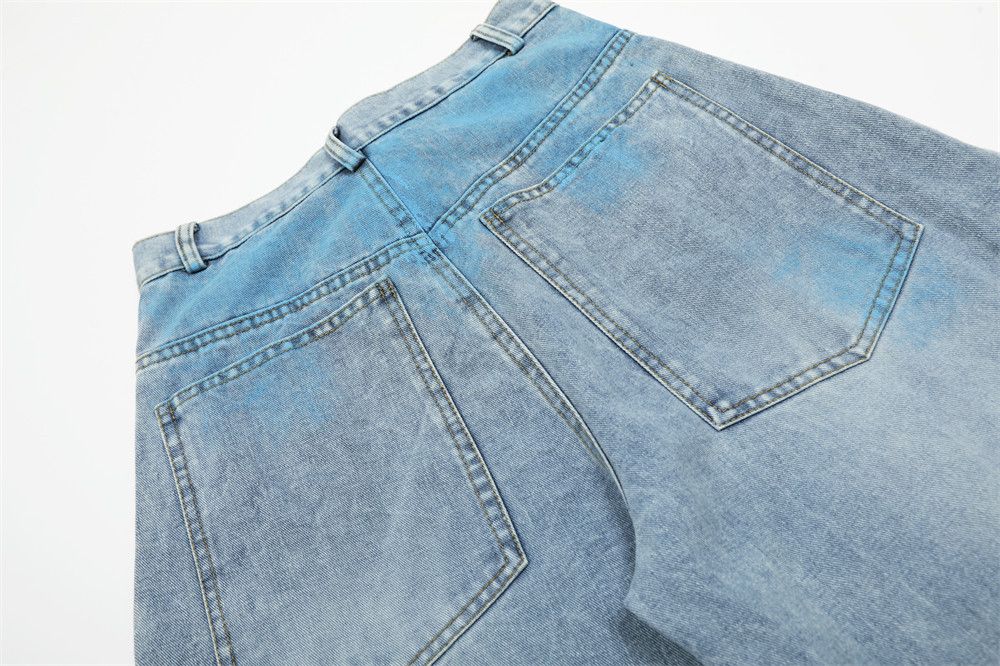 Vintage Men's distressed loose wide-leg ink-washed scimitar jeans Size US 32 / EU 48 - 6 Thumbnail