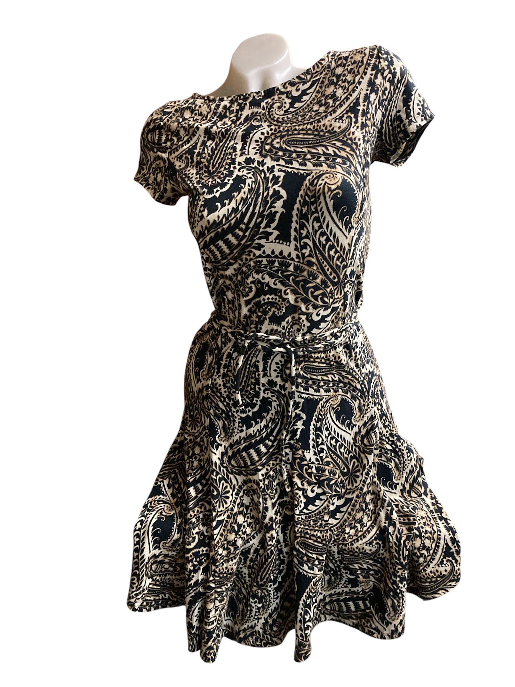 RALPH LAUREN Paisley Surplice Jersey Midi Dress Size S - ilac.rochib.com