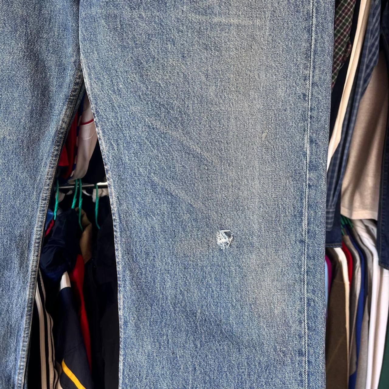 Levi's Vintage 90s Levis 501 Distressed Button Fly Blue Denim Pants Size US 36 / EU 52 - 3 Thumbnail