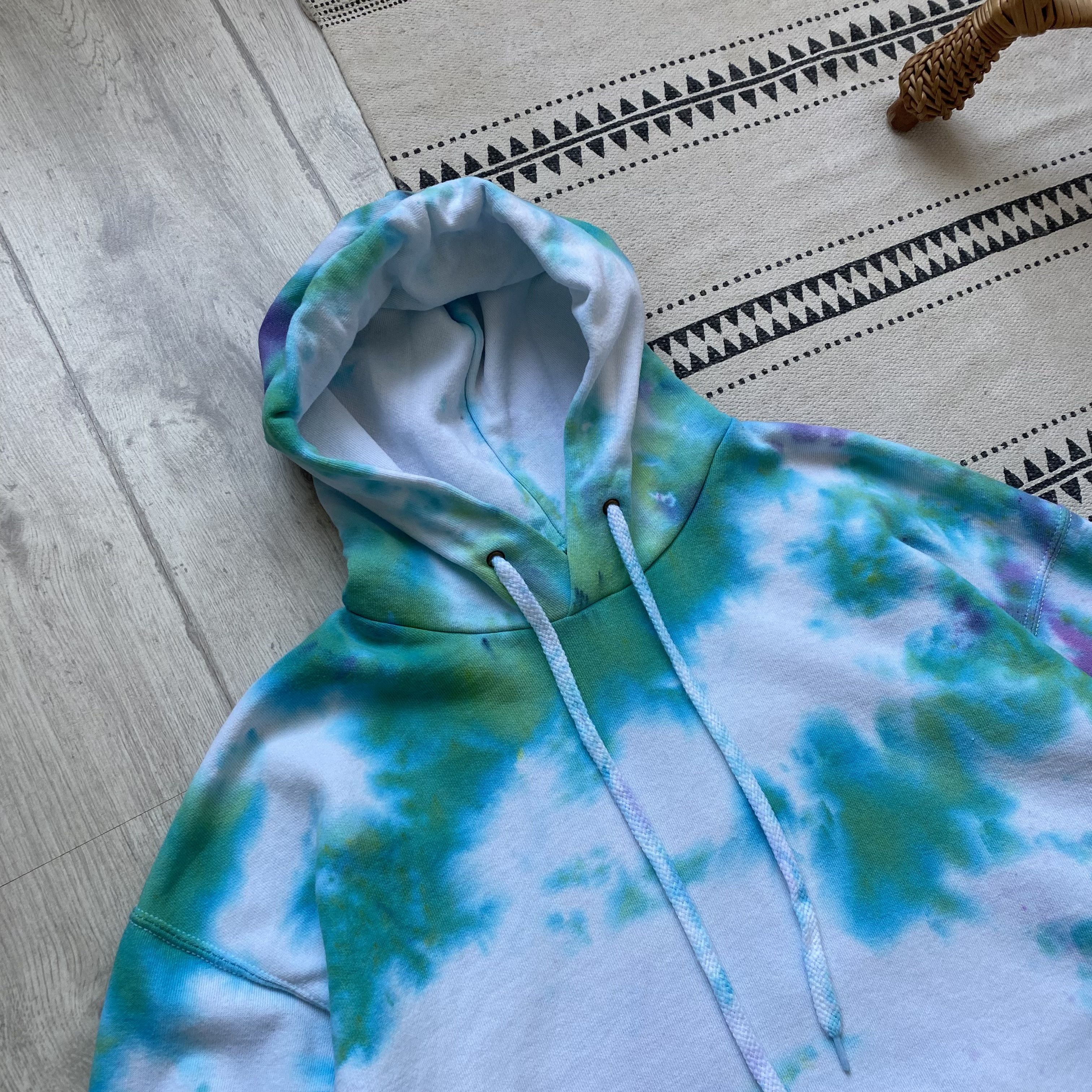 Fruit Of The Loom Vintage Custom Tie Dye Blank Hoodie Sweatshirt Y2K Gilgan Size US XL / EU 56 / 4 - 3 Thumbnail