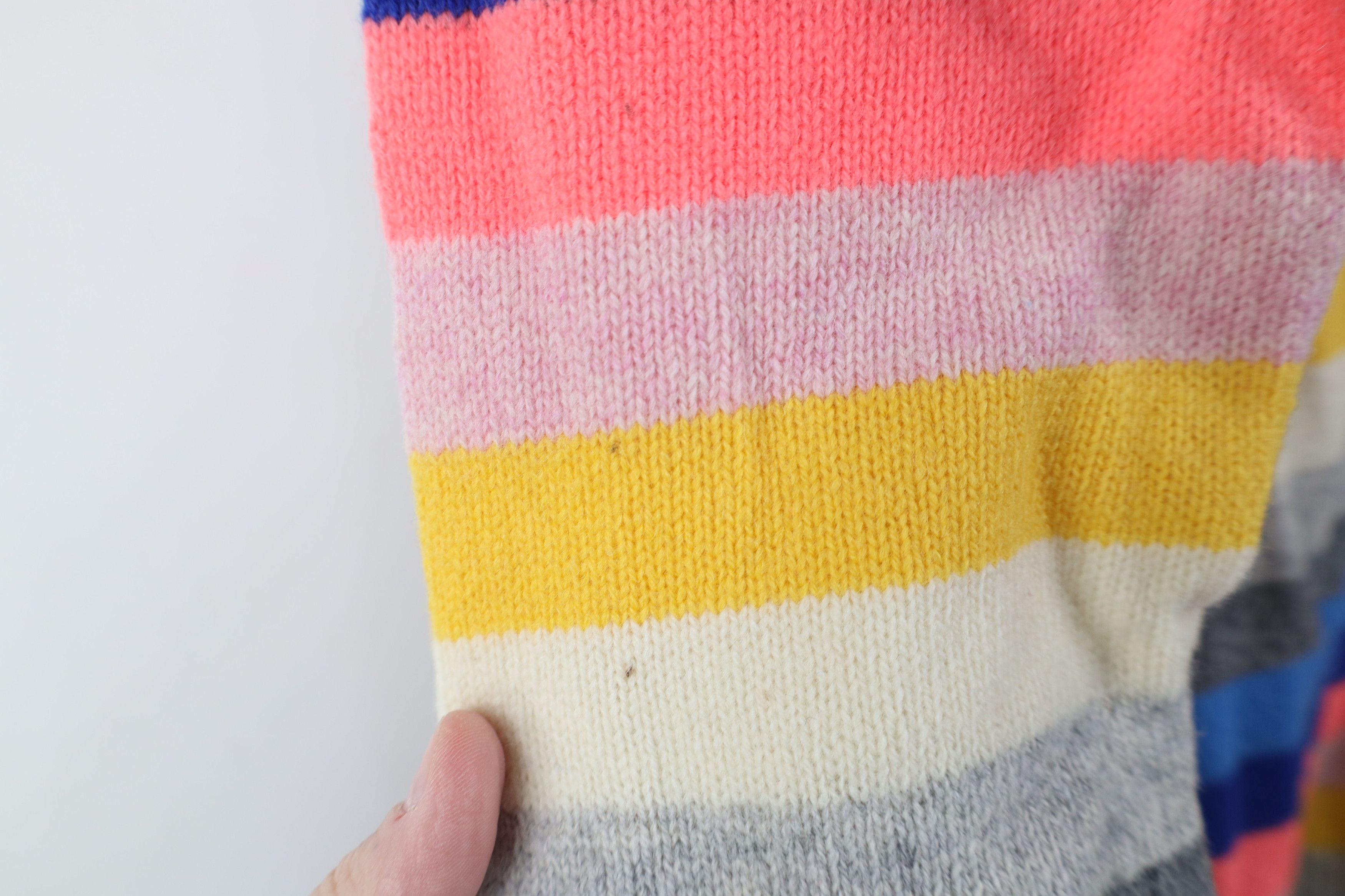 J.Crew Vintage Y2K J Crew Blend Rainbow Striped Knit Sweater Size S / US 4 / IT 40 - 6 Thumbnail