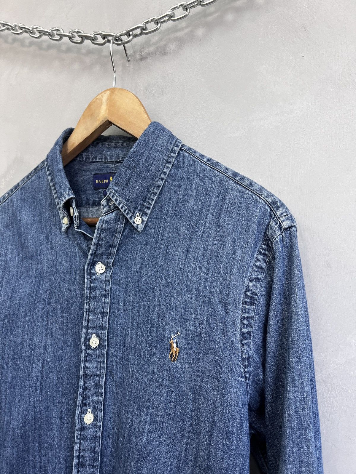 Polo Ralph Lauren Ralph Lauren Blue Shirt denim button up Vintage Style Size US M / EU 48-50 / 2 - 3 Thumbnail