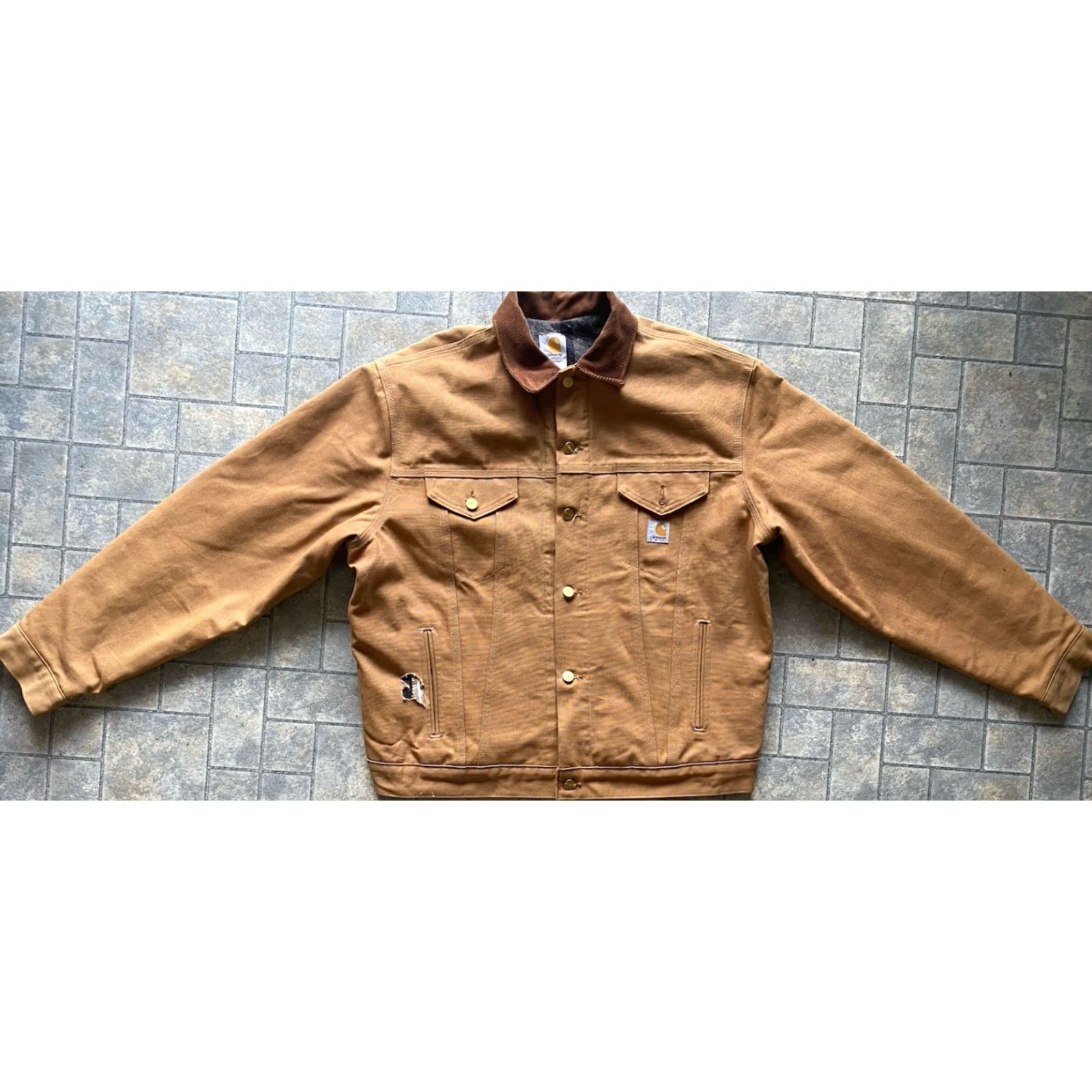 Carhartt VINTAGE Carhartt J09 BRN Jacket Coat Men’s 46 Tall Brown Blanket Lined Damaged Size US S / EU 44-46 / 1 - 2 Thumbnail