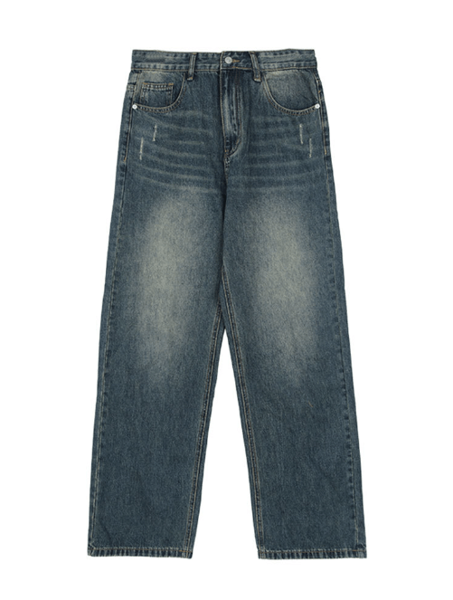 Japanese Brand × Jean Japanese retro distressed men's all-match straight jeans Size US 32 / EU 48 - 3 Thumbnail