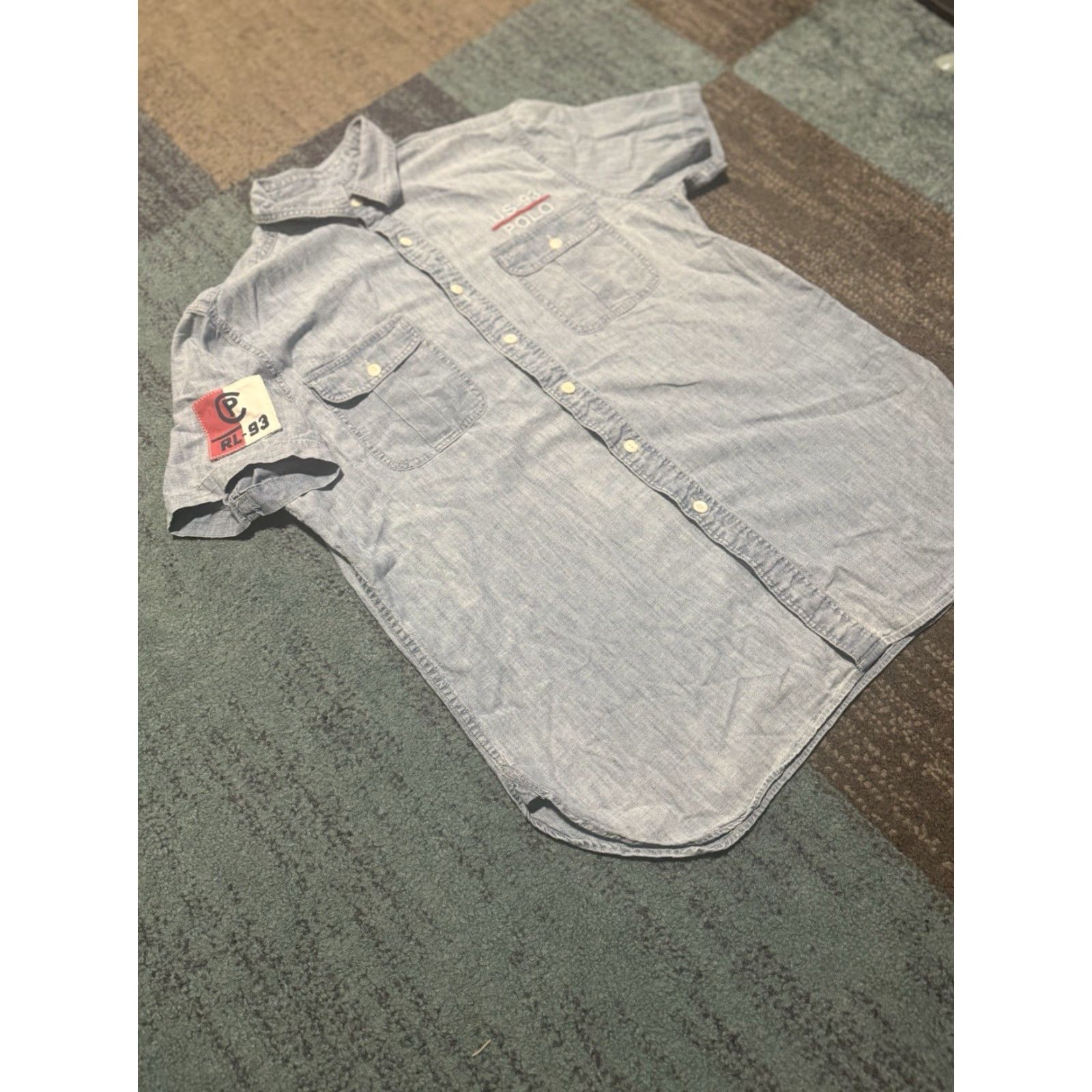 Polo Ralph Lauren VINTAGE Polo Ralph Lauren Chambray CP-RL 93 Button Up Shirt Denim Blue Size Small Mens Shirt Regular Short Sleeve Size US S / EU 44-46 / 1 - 3 Thumbnail