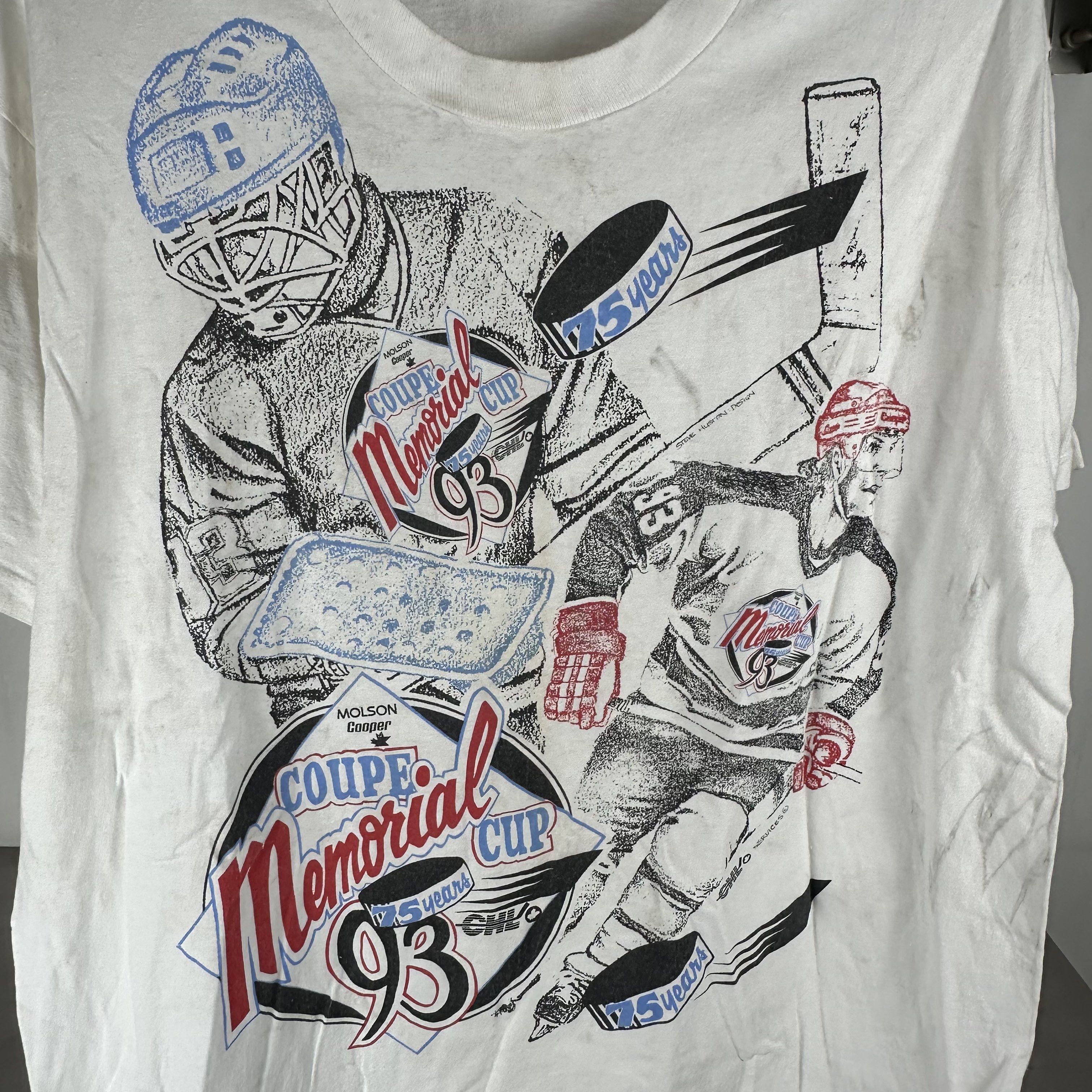 Vintage ​Vintage 1993 Coupe Memorial Cup CHL Hockey T-Shirt Size US XL / EU 56 / 4 - 2 Thumbnail