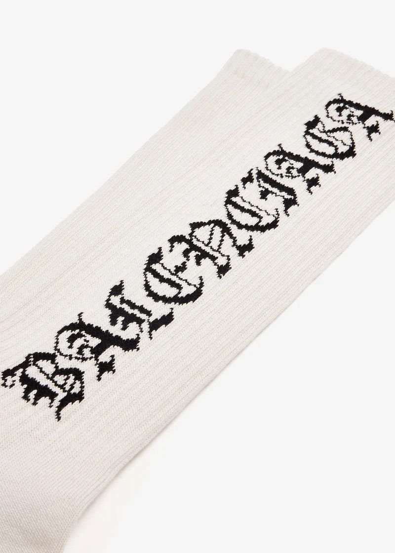 Balenciaga o1la1rc1a0725 Size: M / Gothic Type Socks in Light Beige Size ONE SIZE - 2 Thumbnail
