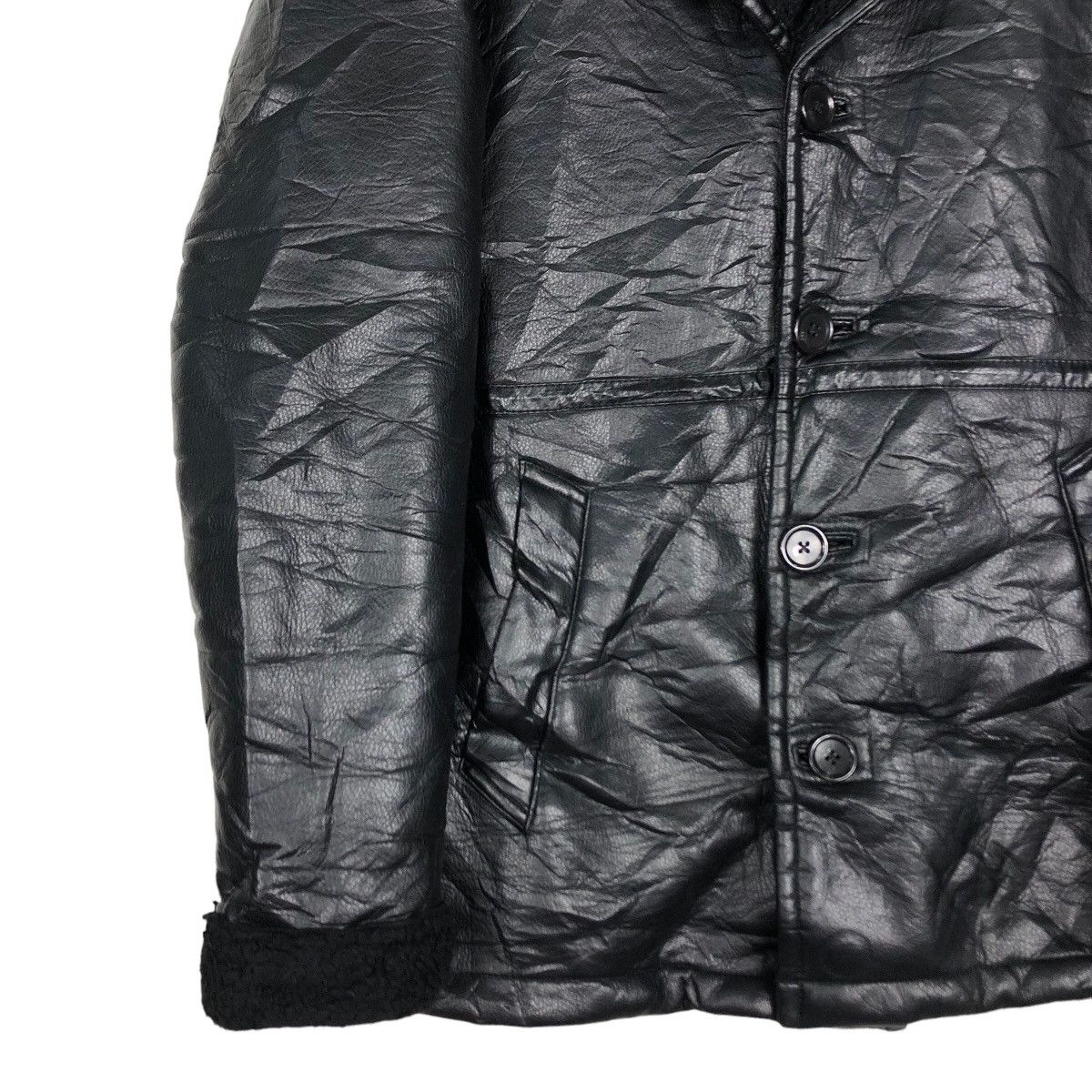 Japanese Brand 🔥Vintage Shearling Genuine Leather Jacket GU Issey Miyake Size US M / EU 48-50 / 2 - 4 Thumbnail