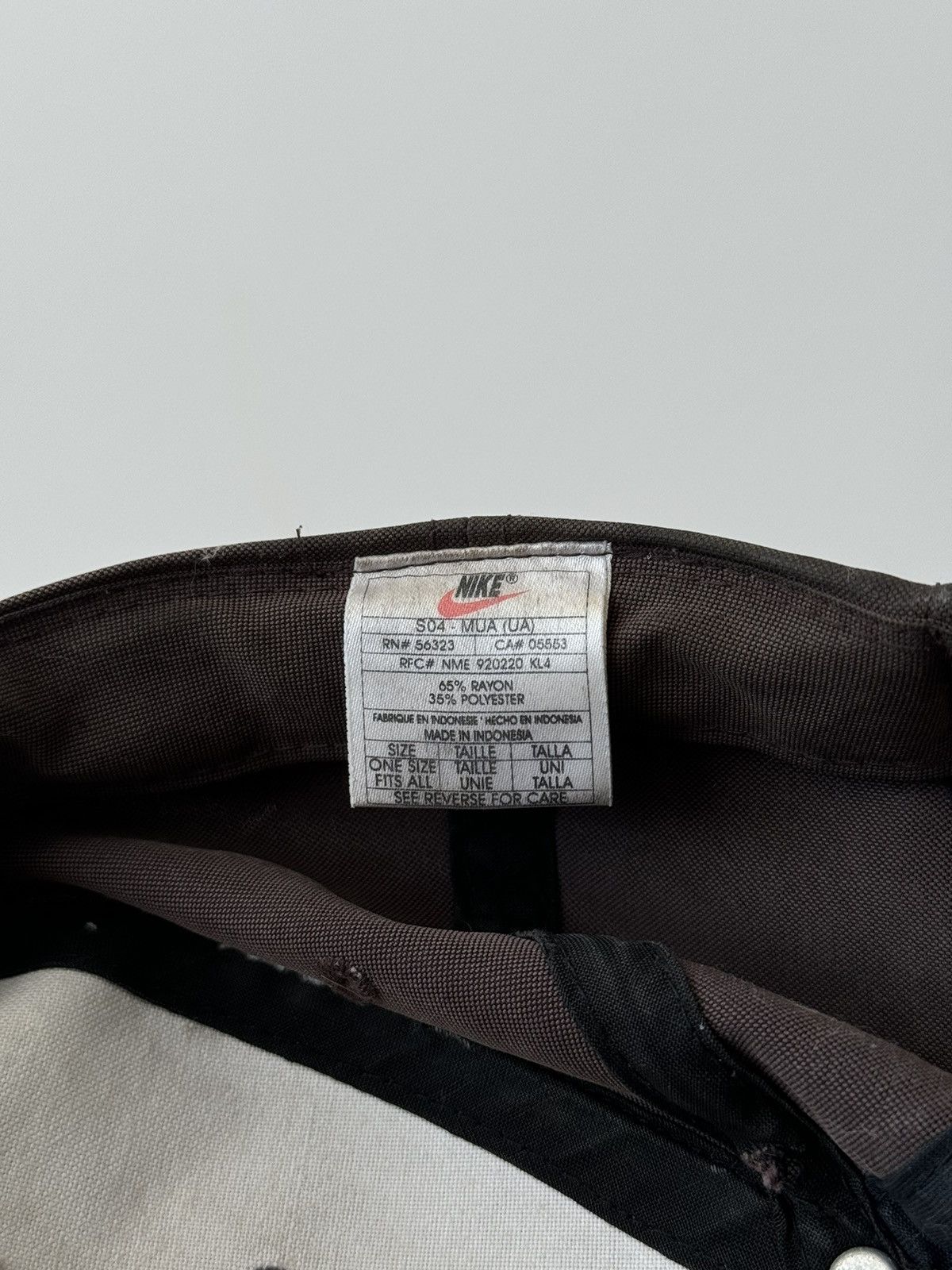 Nike × Vintage Vintage 90s Nike Big Logo Brown Cap Size ONE SIZE - 7 Thumbnail
