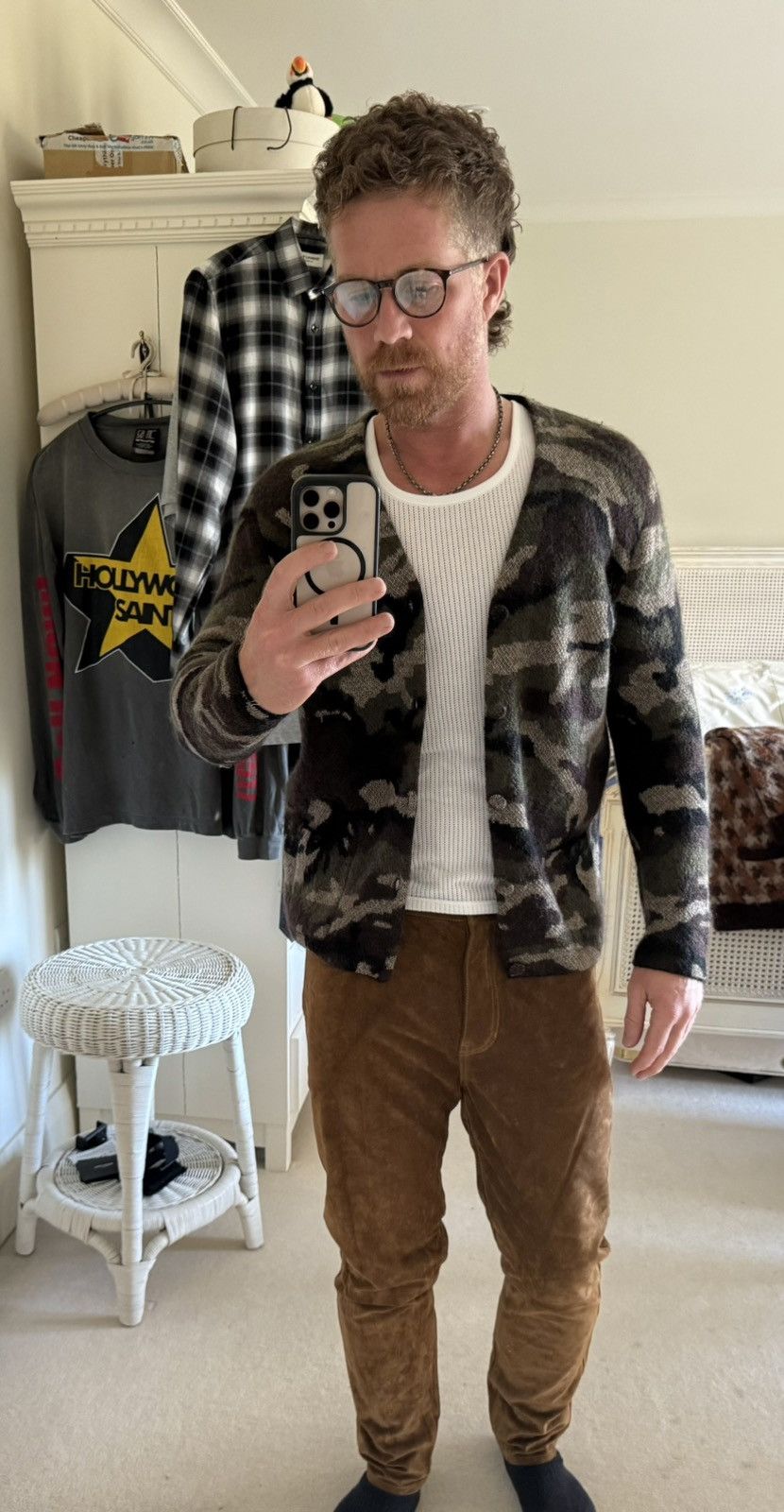 Saint Laurent Paris SS15 Saint Laurent camo camouflage cardigan Hedi Psych Rock Size US S / EU 44-46 / 1 - 9 Thumbnail