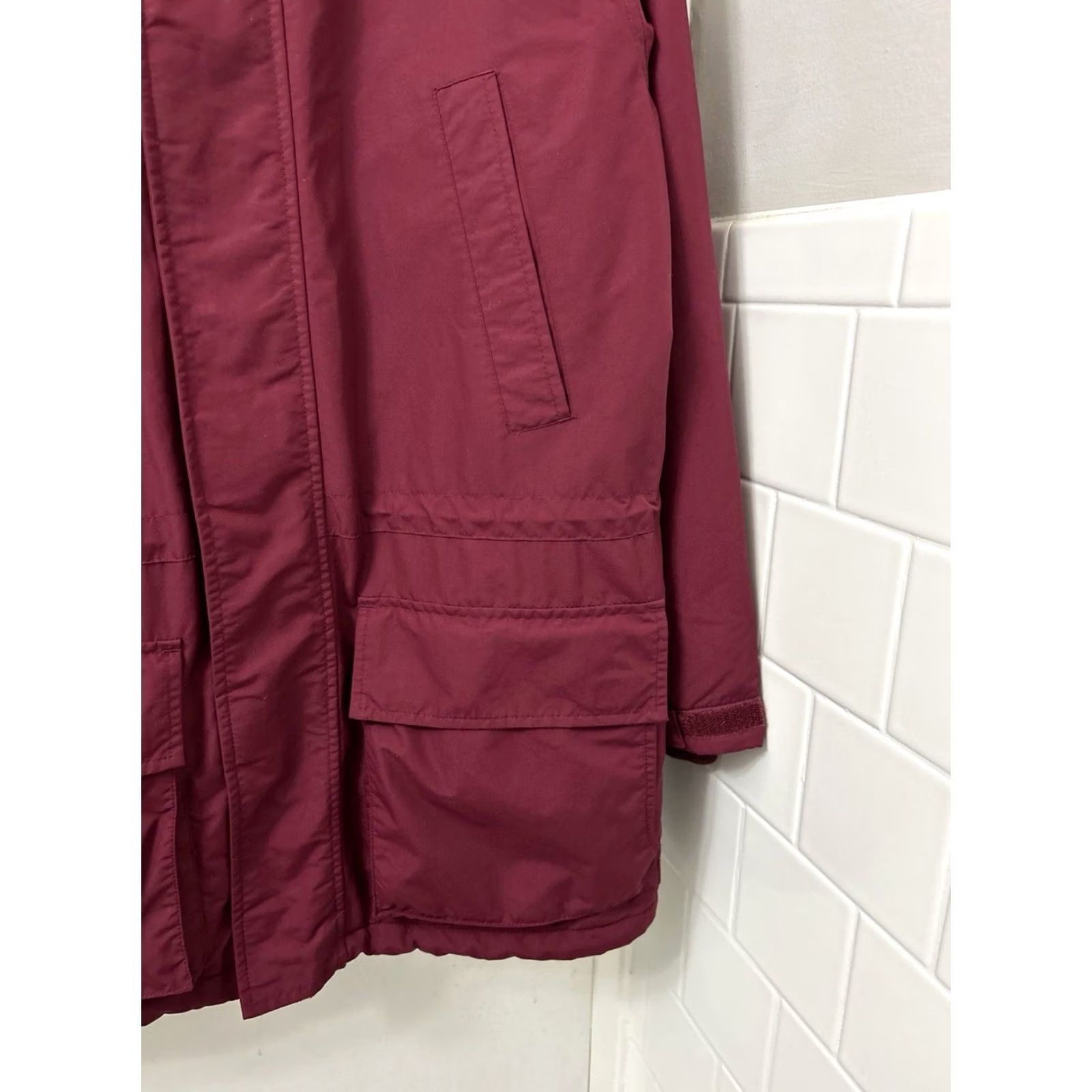 Lands' End VINTAGE Lands' End Squall Parka Jacket Mens M Maroon Full Zip Hooded Insulated Lined Pockets Fall Winter Regular Size M Mens Size US M / EU 48-50 / 2 - 4 Thumbnail