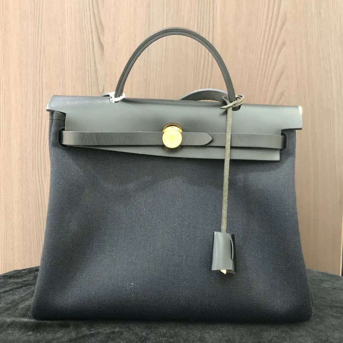 Hermes Hermes Herbag 31 navy blue canvas handbag silver hardware U Size ONE SIZE - 1 Thumbnail