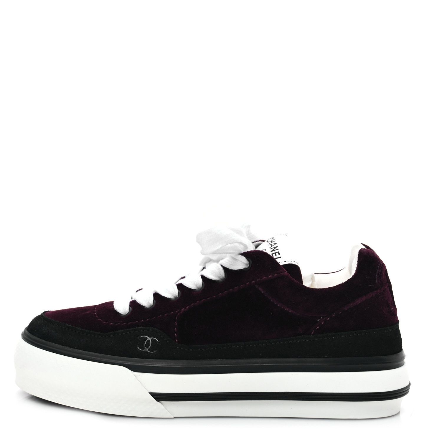 o1h1sh10925 Velvet Suede Sneakers in Burgundy/Black