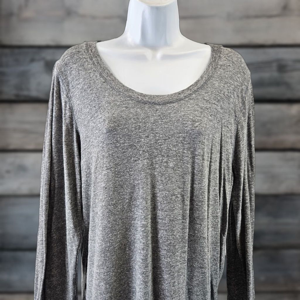 MONROW Monrow Womens Blouse Shirt XL Gray Long Sleeve Polyester Blend Pullover Solid Modern Basic Womens Size XL / US 12-14 / IT 48-50 - 1 Thumbnail