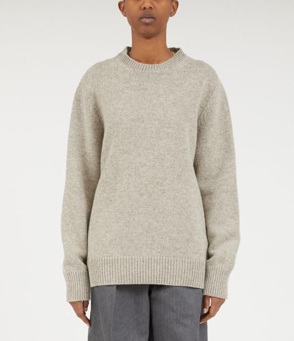 Maison Margiela o1bcso1str0526 555 / Wool Crewneck Sweater in Light Beige Size M / US 6-8 / IT 42-44 - 1 Thumbnail