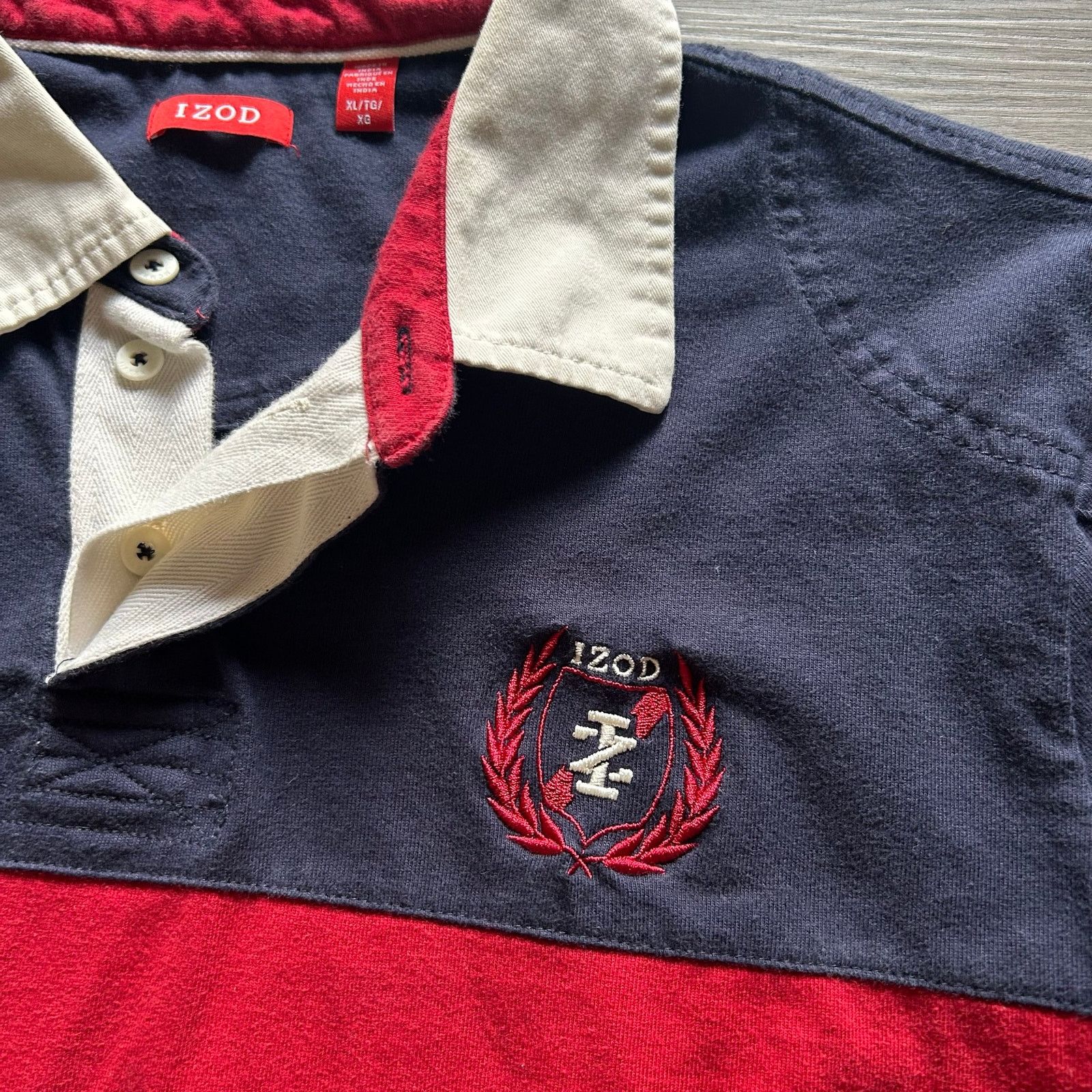 Izod Vtg y2k IZOD Men's Long Sleeve Striped Rugby collared Shirt Size US XL / EU 56 / 4 - 2 Thumbnail