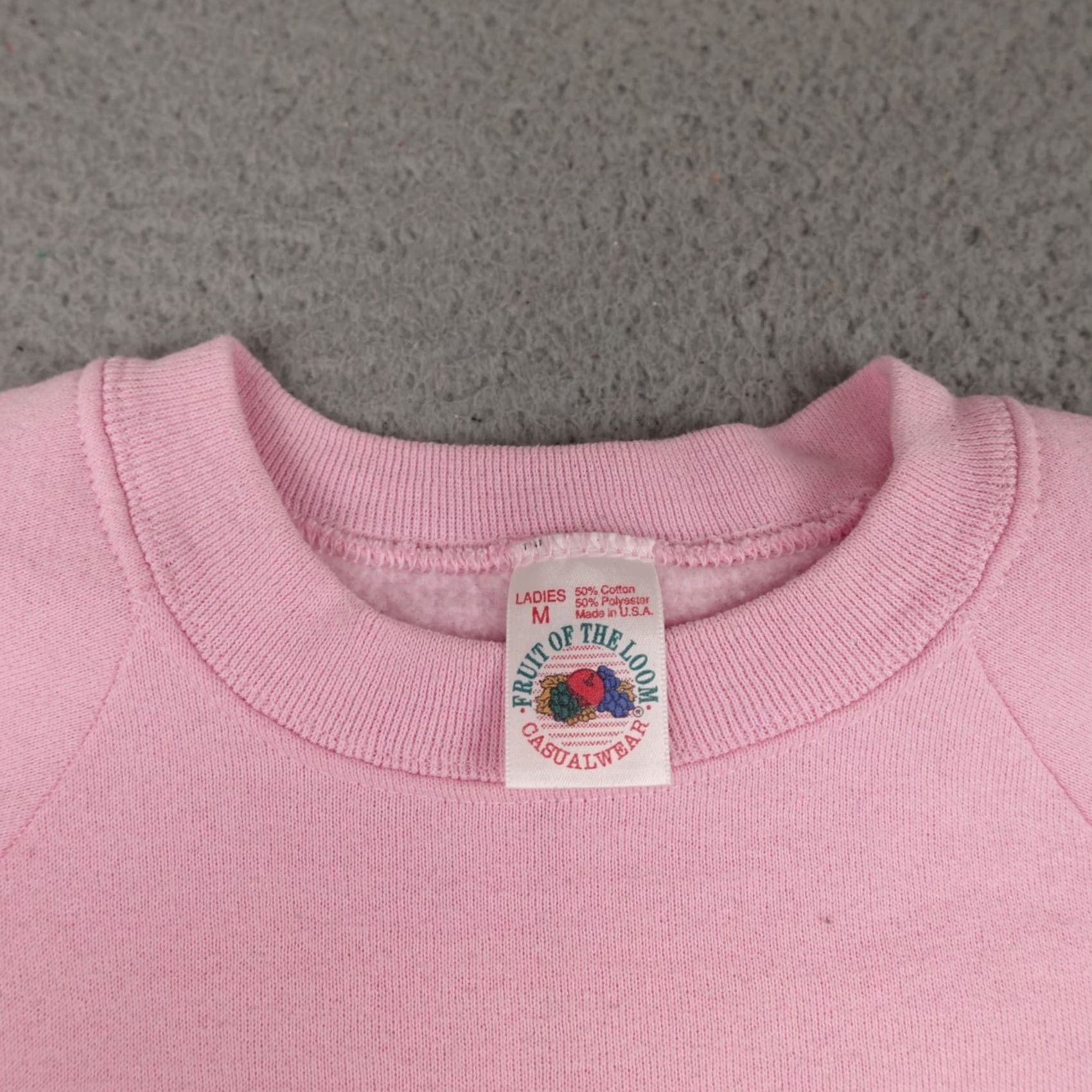 Fruit Of The Loom VINTAGE Fruit of the Loom Sweater Womens M Pink Crewneck USA 80s 90s Retro - Pullover Sweatshirt Womens Size M / US 6-8 / IT 42-44 - 4 Thumbnail