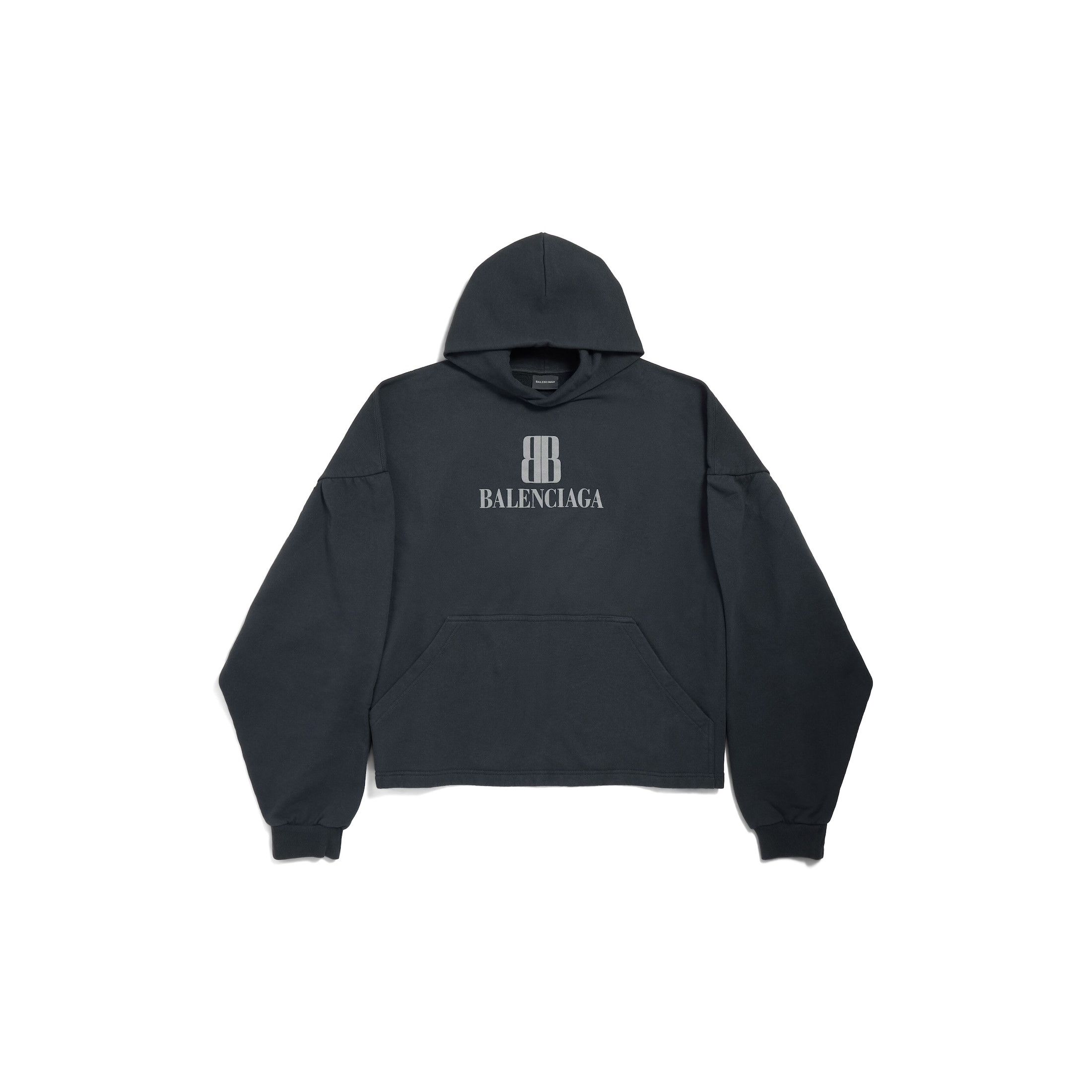 Balenciaga o1bcso1str0326 Nano BB Cropped Hoodie in Black Size XS / US 0-2 / IT 36-38 - 1 Thumbnail