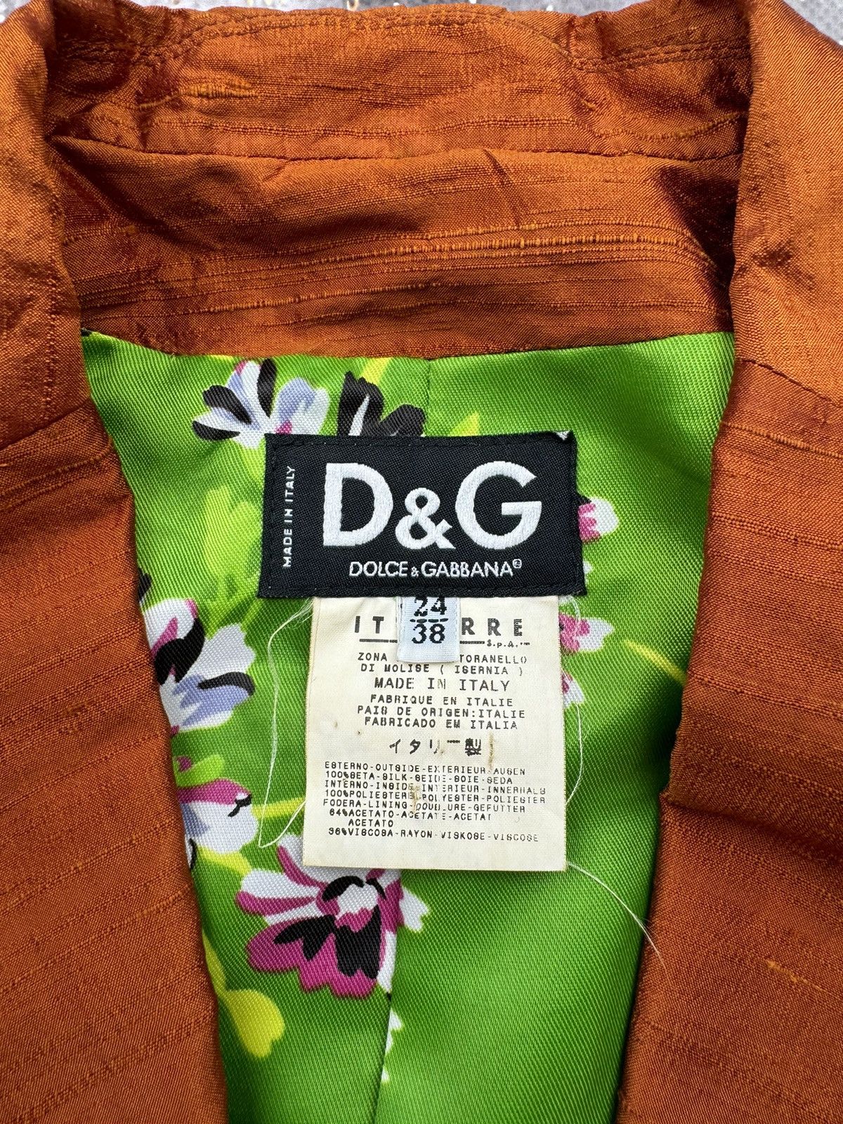 Dolce & Gabbana × Vintage Dolce & Gabbana Vintage Silk Blazer Size XS / US 0-2 / IT 36-38 - 6 Thumbnail