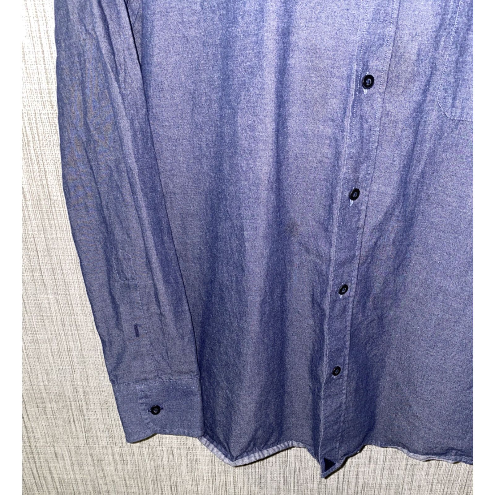 UNTUCKit UNTUCKit Mens Blue Long Sleeve Button-Front Shirt 3XL Regular Cotton Casual Shirt Mens Blue 3XL Size US XXL / EU 58 / 5 - 4 Thumbnail