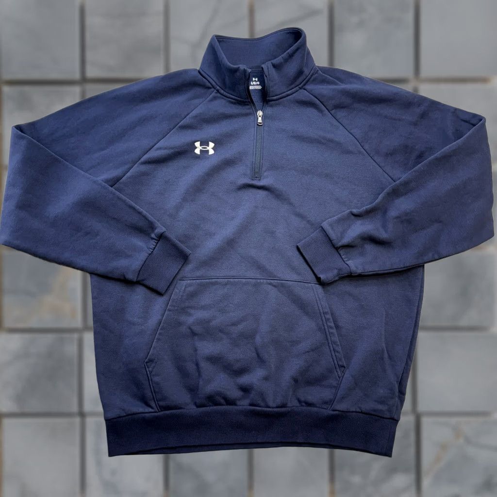Under Armour Under Armour Sweatshirt Mens Large Navy Rival Fleece 1/4 Zip Pockets Gym Size US L / EU 52-54 / 3 - 1 Thumbnail