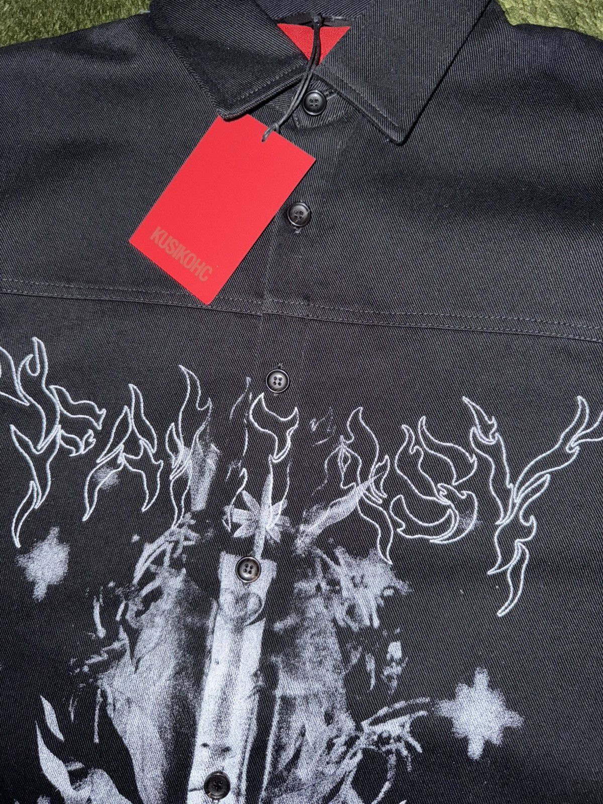 Kusikohc [L] KUSIKOHС Fantasy Unbalanced Heavy Cotton Shirt – Black Size US L / EU 52-54 / 3 - 3 Thumbnail