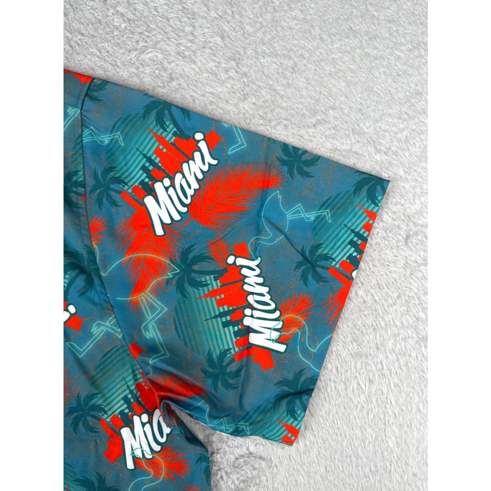Vintage Dixxon Shirt Men 2XL XXL Red Blue Party Shirt The Vice Miami Flamingo Poly NEW Size US XXL / EU 58 / 5 - 2 Thumbnail