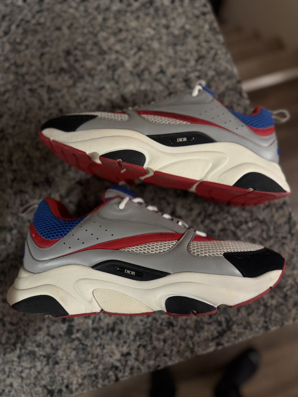 Dior 48EU/15US Dior B22 Reflective Sneaker ‘Grey Blue Red Size US 15 / EU 48 - 1 Thumbnail