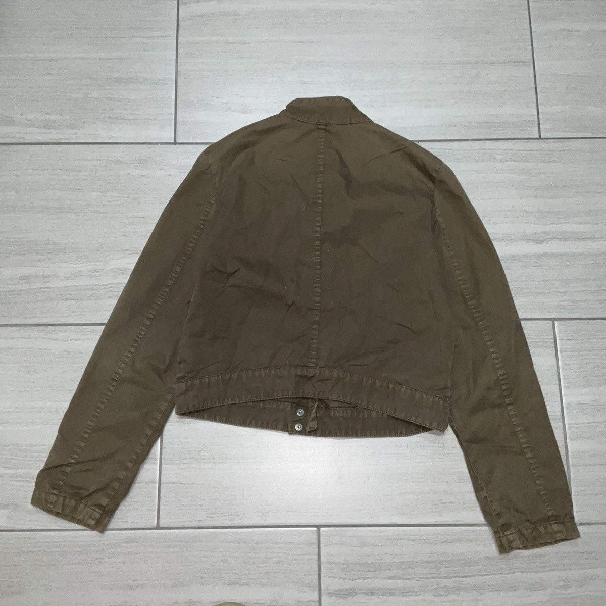 United Colors Of Benetton United Colors Army Green Zip Up Cotton Moto Jacket Size M / US 6-8 / IT 42-44 - 5 Thumbnail