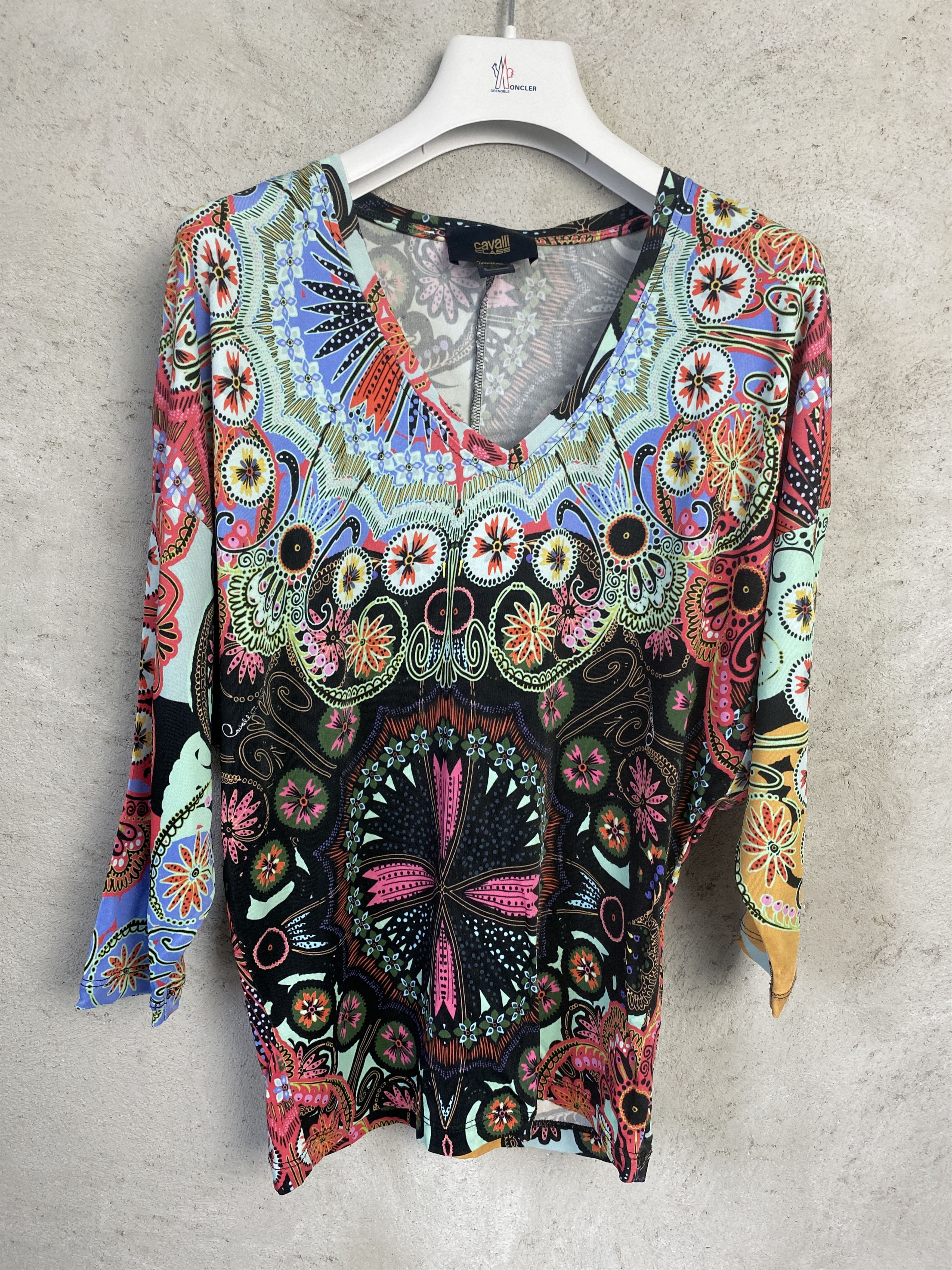 Cavalli Class Cavalli Class multicolor blosue viscose t-shirt tee Size S / US 4 / IT 40 - 1 Thumbnail