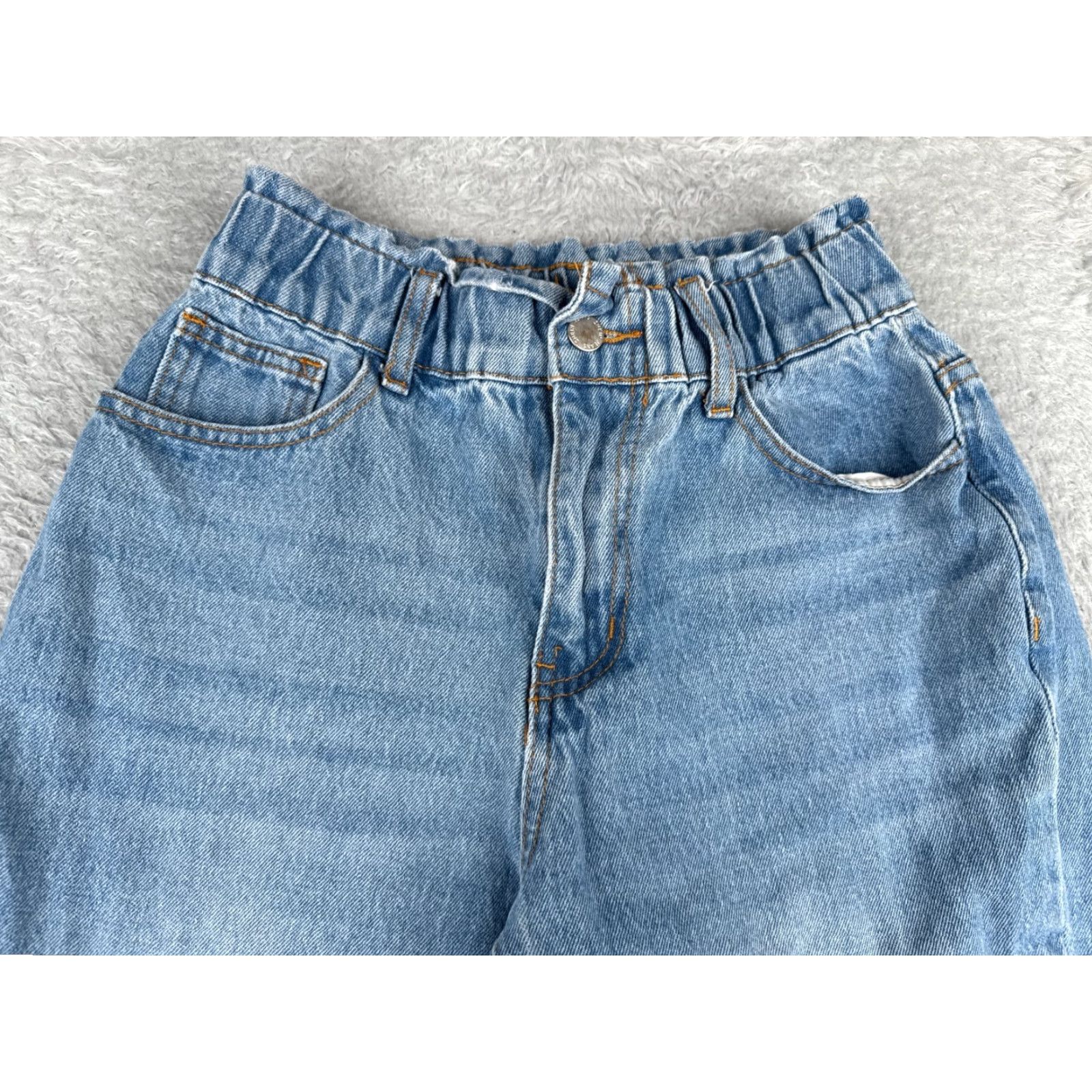 Shein SheIn Jeans Womens Small Petite Denim Straight 5-Pocket Elastic Waist Mid Rise Denim Jeans Blue Size 28" / US 6 / IT 42 - 4 Thumbnail