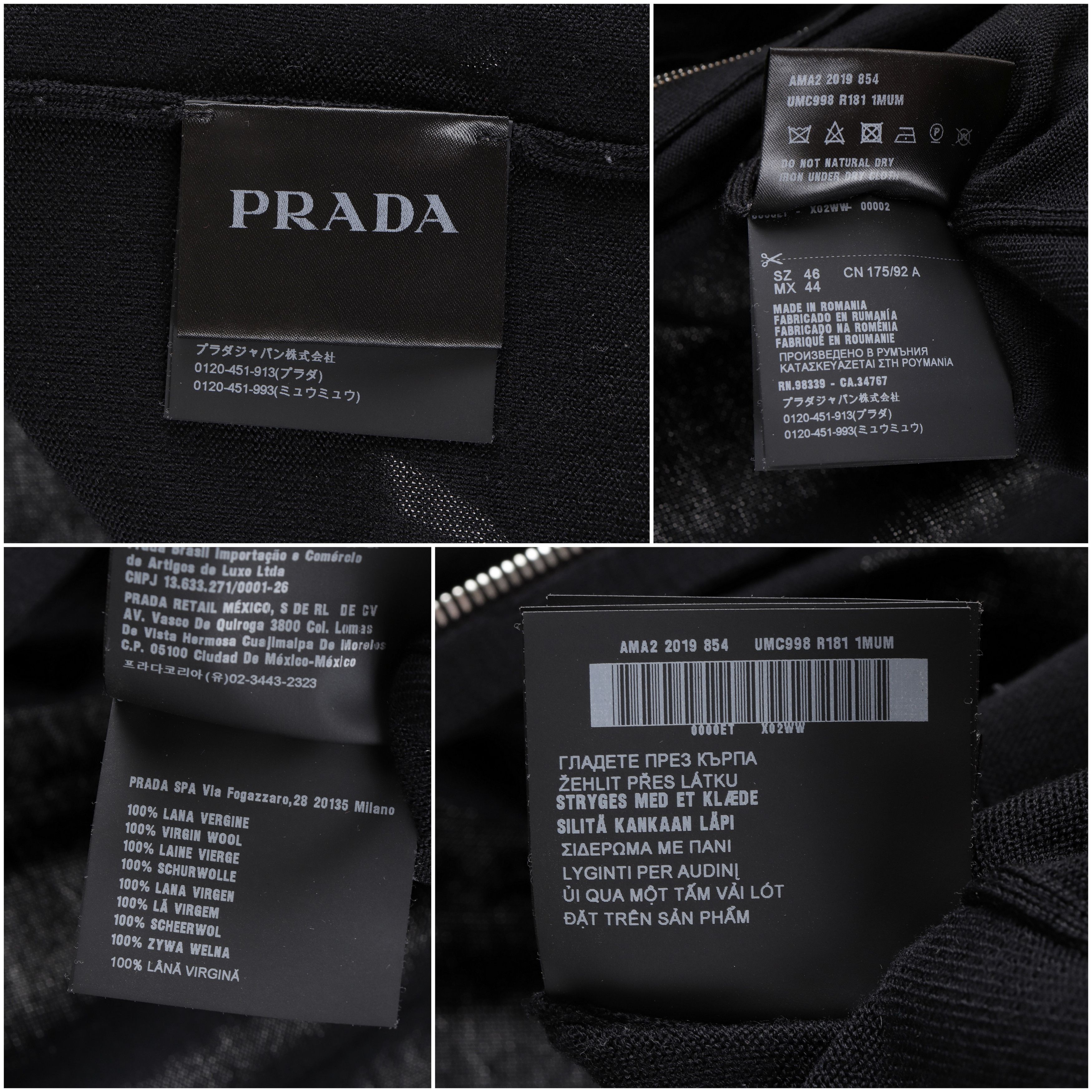 Prada PRADA Wool Black Zippered Jacket Size US S / EU 44-46 / 1 - 9 Thumbnail