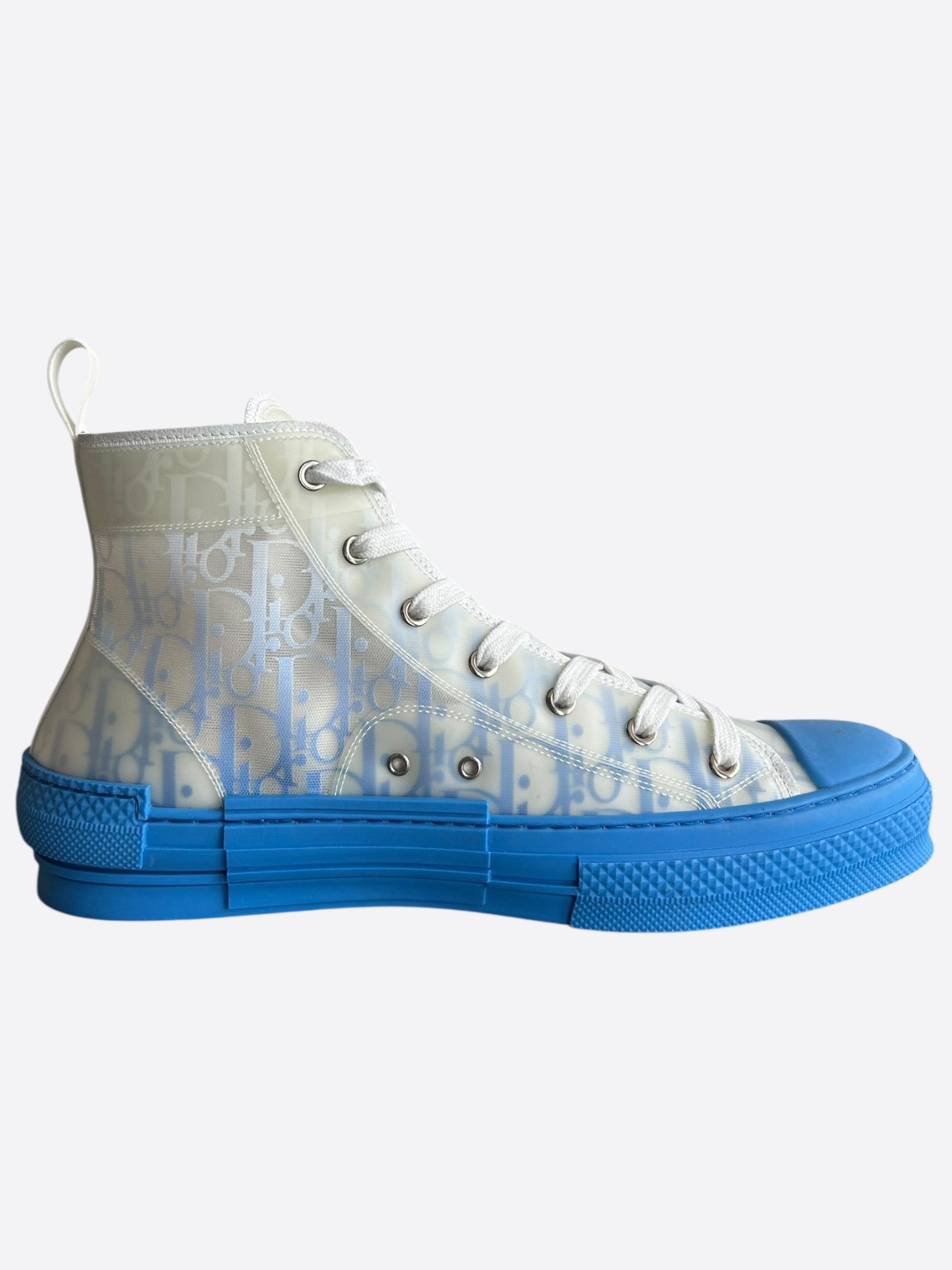 Dior Dior Blue & White Oblique Hightop B23 Sneakers Size US 11 / EU 44 - 5 Thumbnail