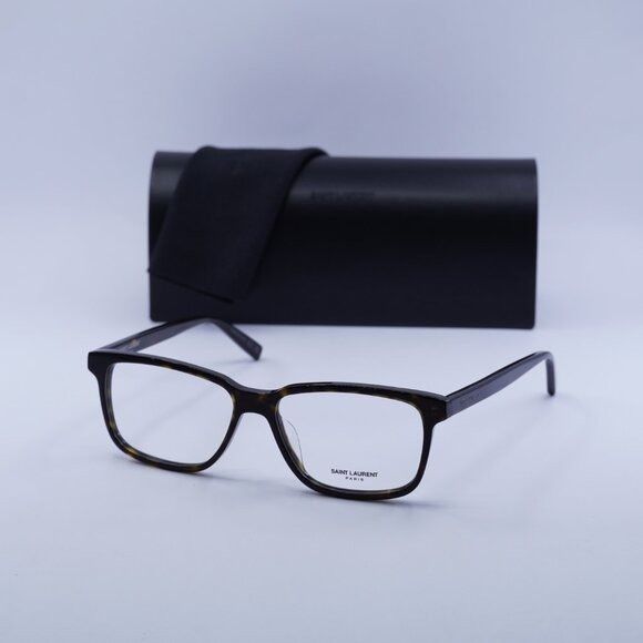 Saint Laurent Paris Saint Laurent SL458/F 002 Eyeglasses Dark Havana 55mm Size ONE SIZE - 1 Thumbnail