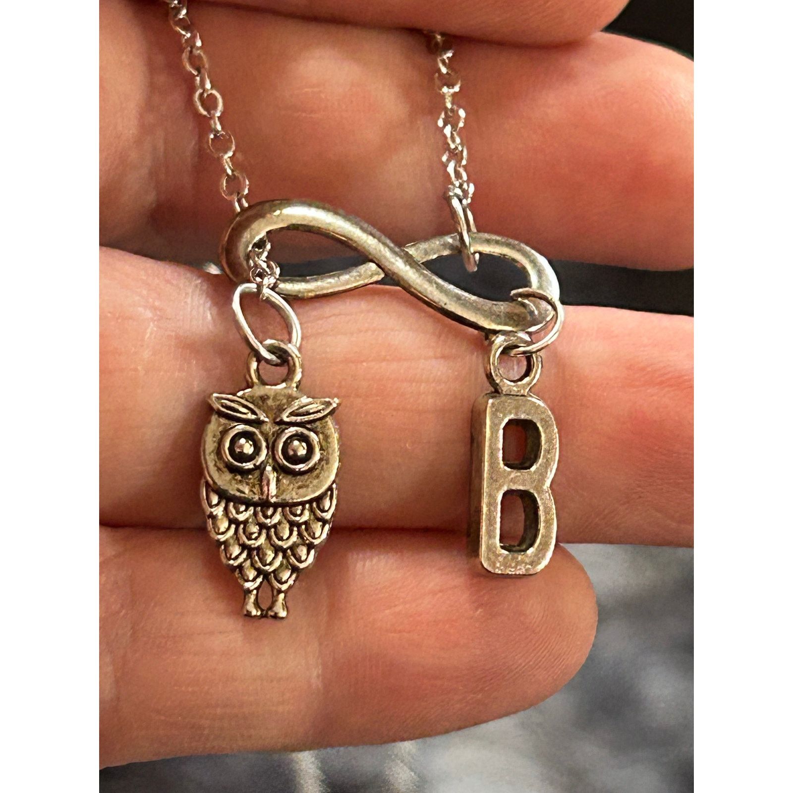 Jewelry Infinity owl & initial “B” charm slider 750 necklace Size ONE SIZE - 9 Thumbnail