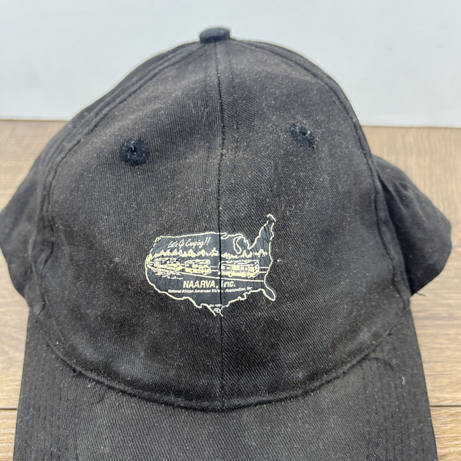 Other NAARVA Inc Hat Lets Go Camping Black Hat Adjustable Adult Si Size ONE SIZE - 7 Thumbnail