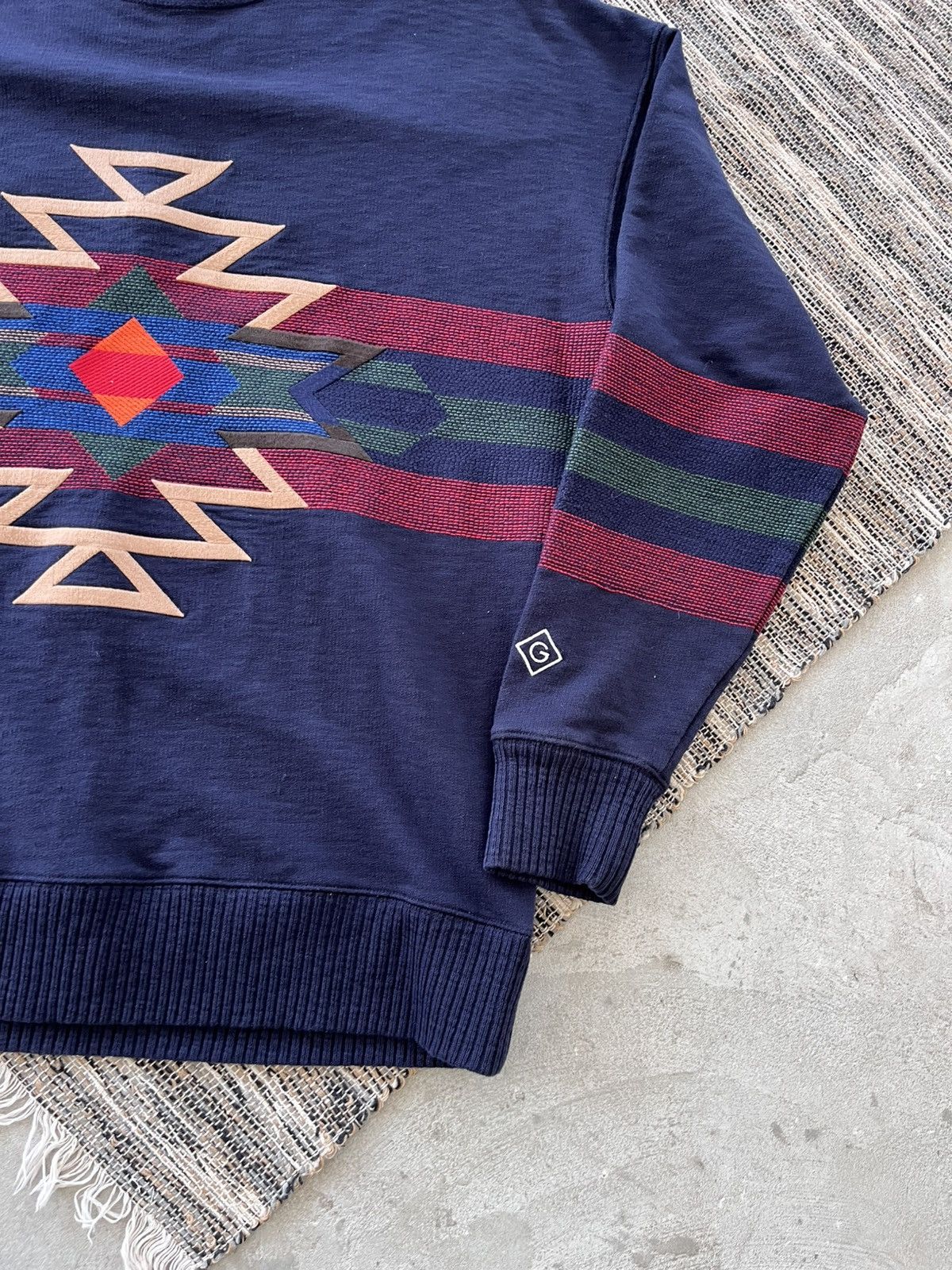 Gant Vintage Gant Knit Sweatshirt Navy Pattern Logo Crewneck Y2K Size US M / EU 48-50 / 2 - 6 Thumbnail