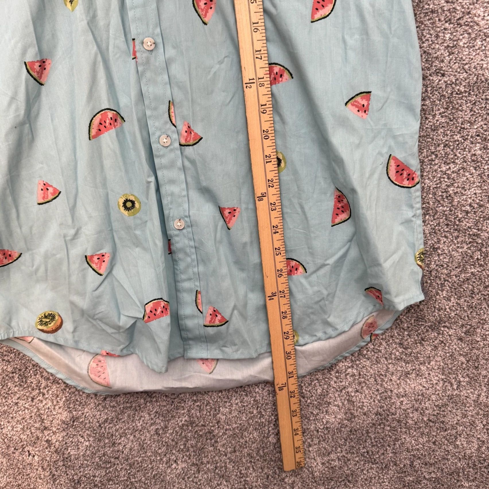 Paradise MBX Paradise Shirt Mens XL Blue Watermelon Kiwi Print Button Up Tropical NWT Size US XL / EU 56 / 4 - 4 Thumbnail