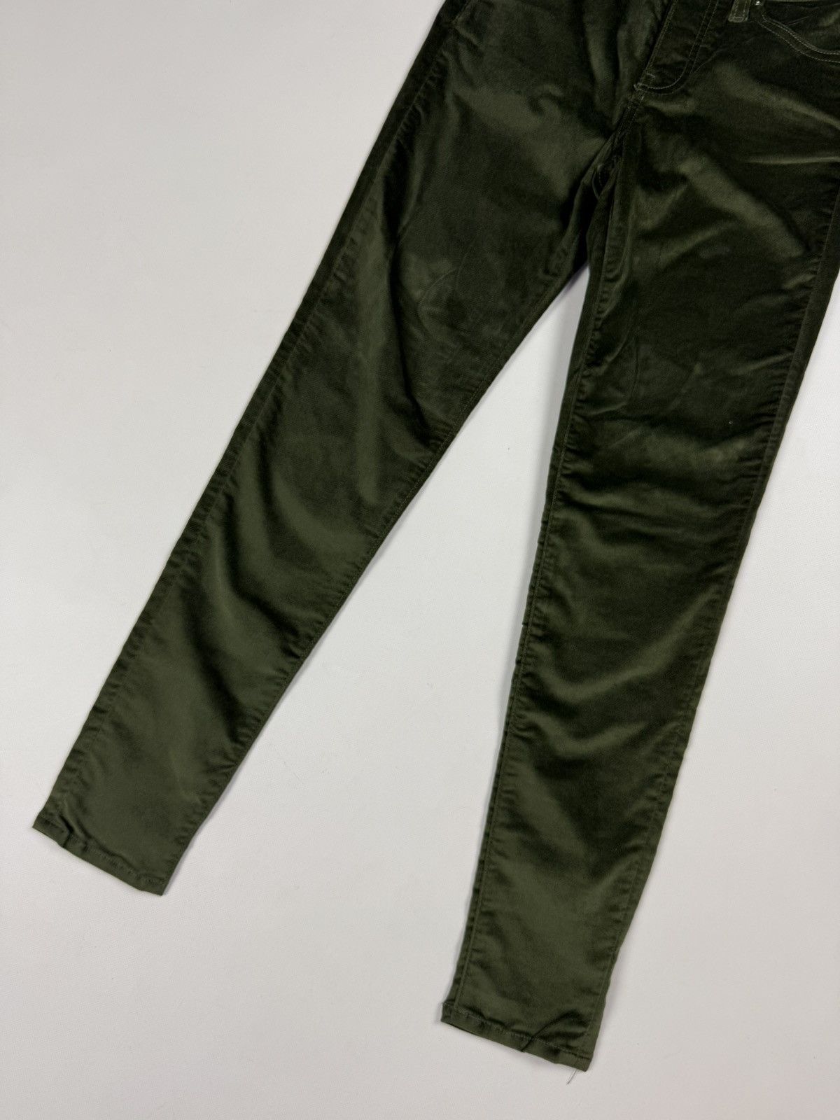 Amiri BNWT Amiri Skinny Stack Military Green Velour Pants Trousers Size 25" / US 0 / IT 36 - 3 Thumbnail