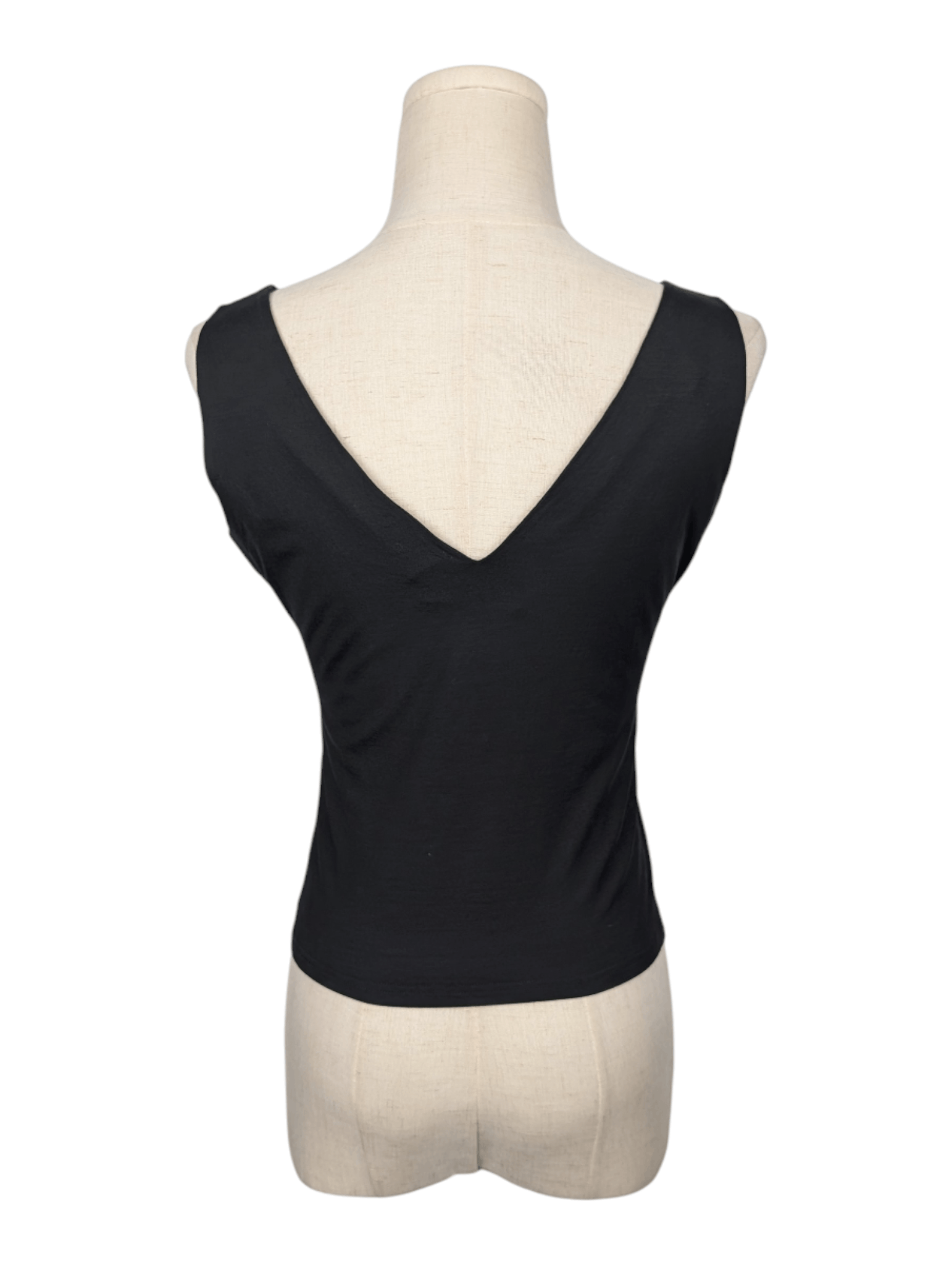 Prada Prada Black Sleeveless Low-V Top With V Back Size S / US 4 / IT 40 - 2 Thumbnail