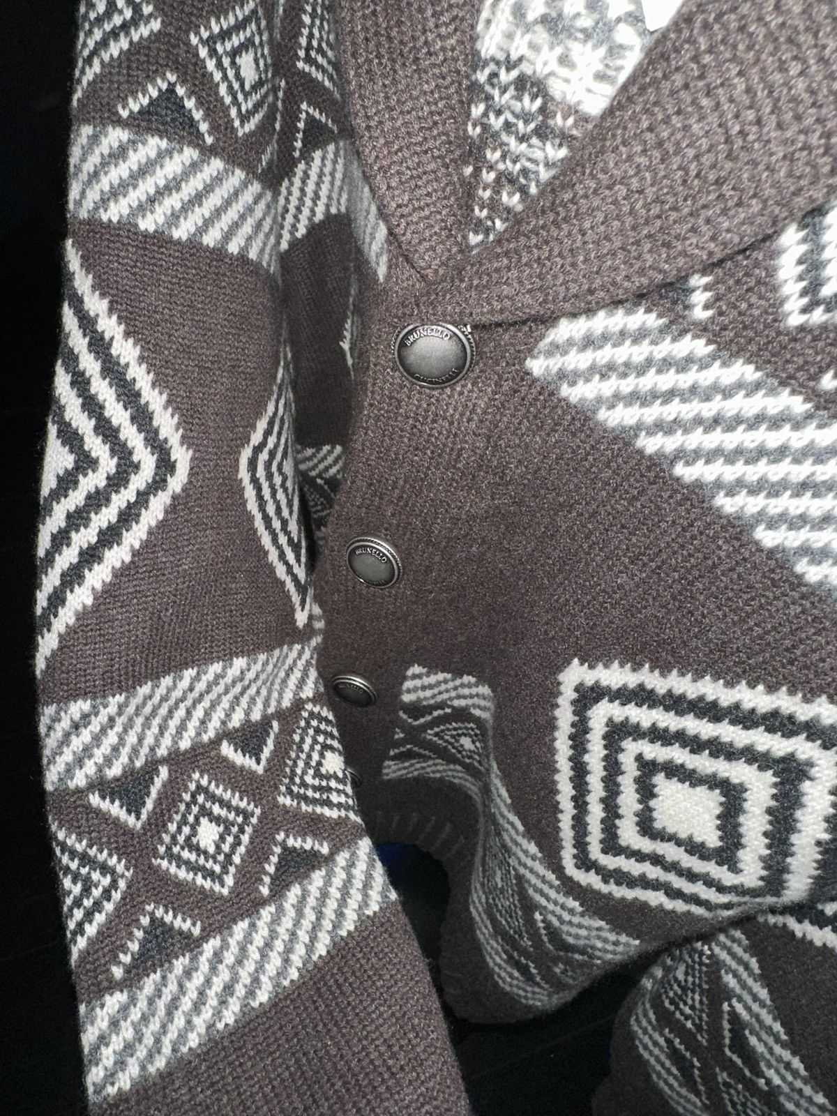 Brunello Cucinelli NWT- Brunello Cucinelli Jacquard Virgin Wool Cardigan IT 52 Size US L / EU 52-54 / 3 - 3 Thumbnail
