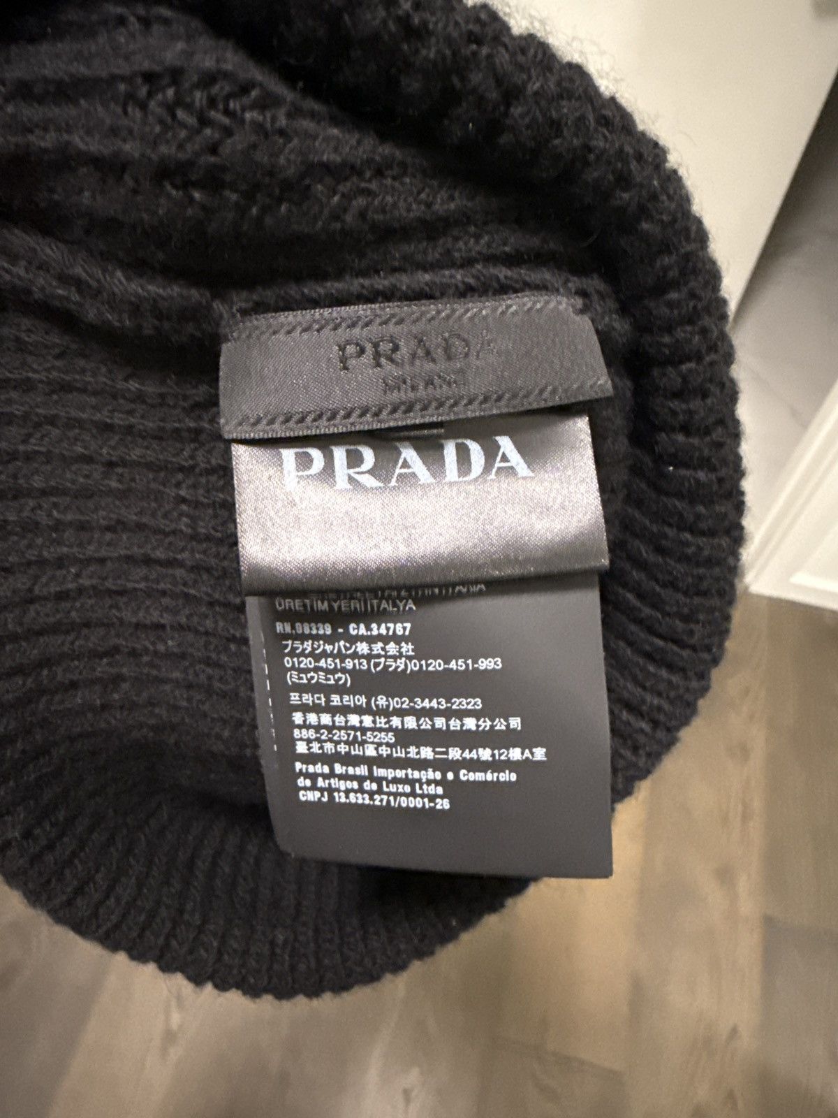 Prada Prada beanie wool black Size ONE SIZE - 6 Thumbnail