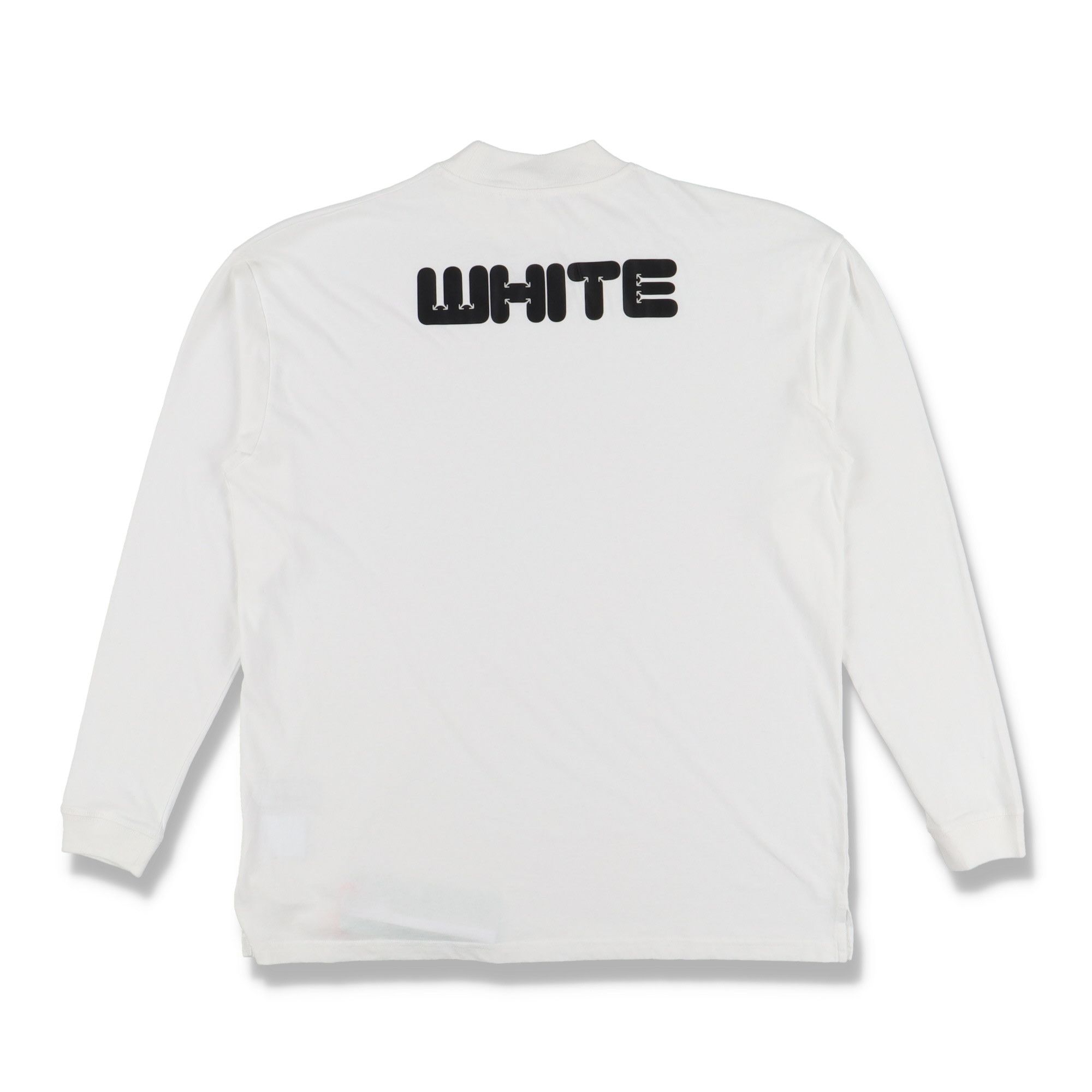 Off-White White Arrows Font Oversized Long Sleeve Mock Neck T-Shirt Size US S / EU 44-46 / 1 - 7 Thumbnail